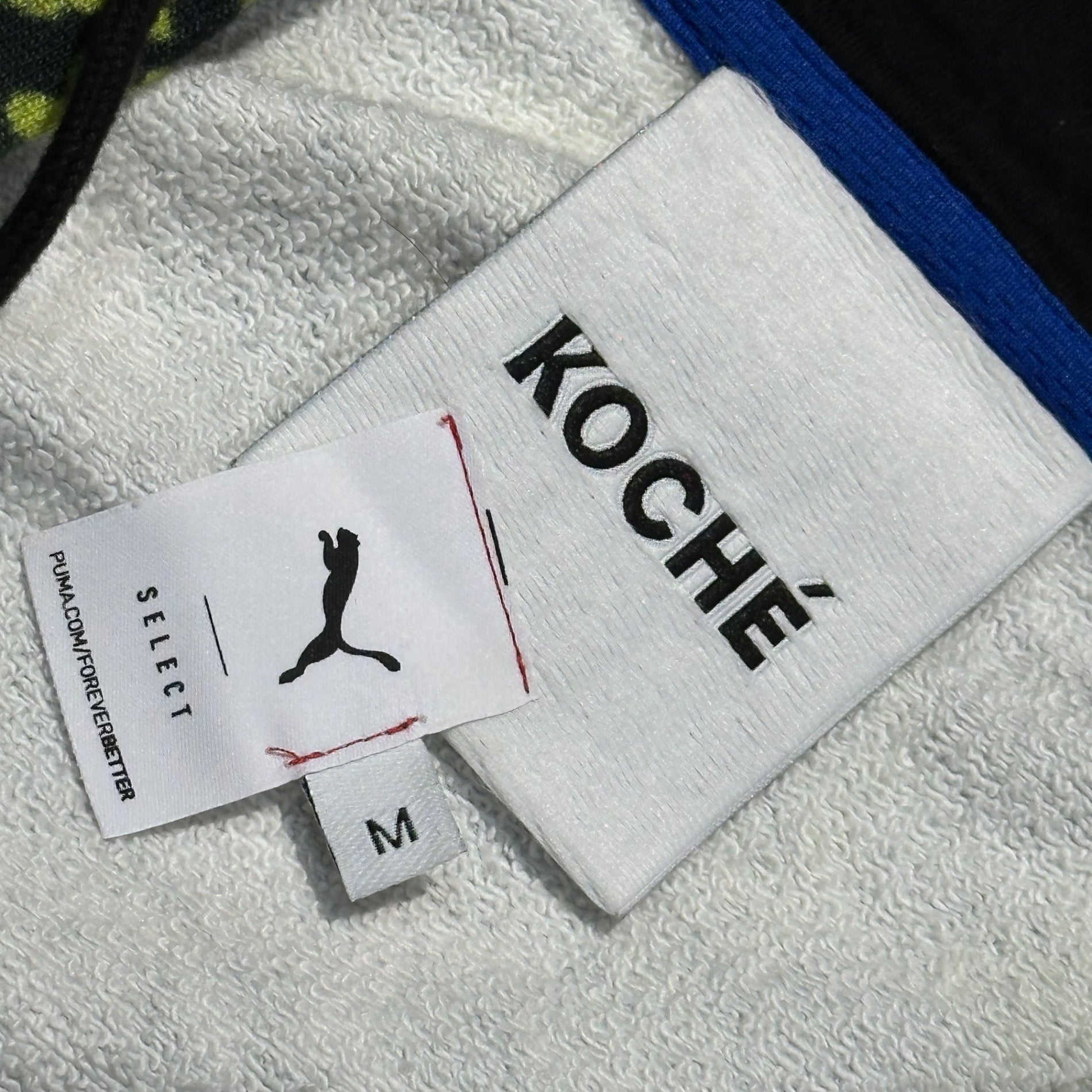 KOCHE × PUMA(コシェ × プーマ) Game Shirt-Style Half-Zip Hoodie with All-Over Print ゲームシャツ 切替 総柄 ハーフジップ パーカー SK3GU0008 S24395 M レッド×ブラック×イエロー