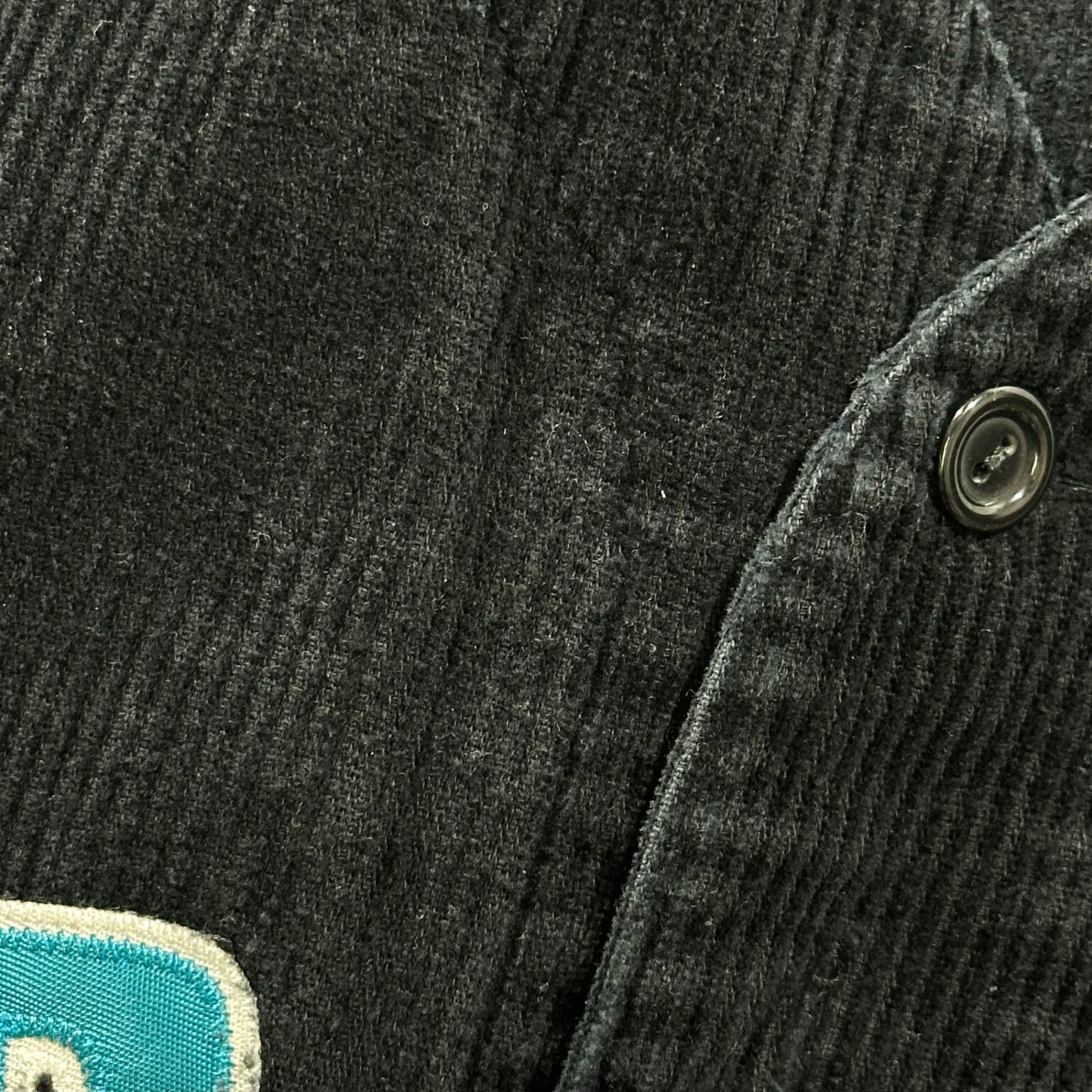 SUPREME(シュプリーム) 2018SS Corduroy Baseball Jersey コーデュロイ ベースボール ジャージィ シャツ M ブラック×ライトブルー 海外著名人着用モデル
