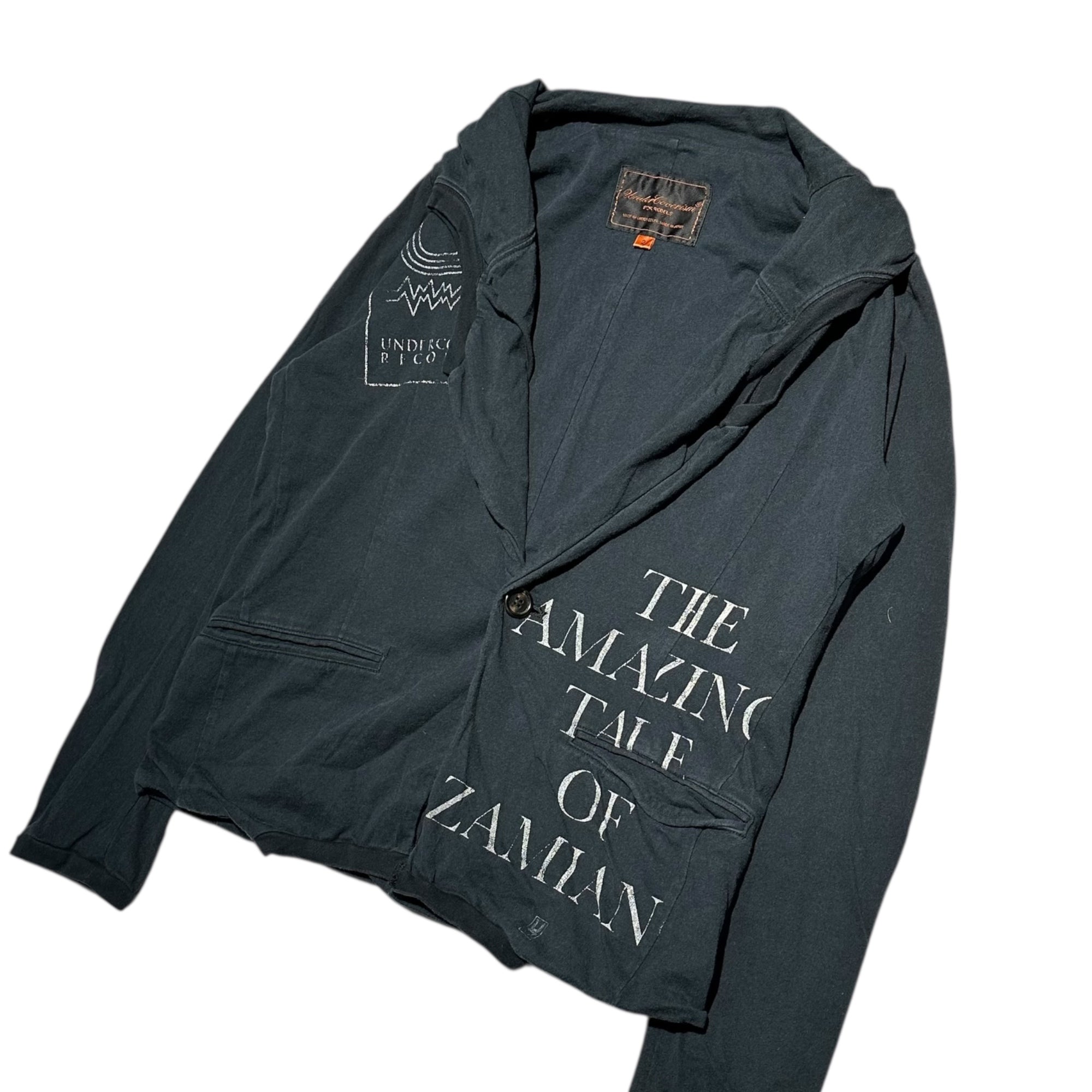 UNDERCOVERISM(アンダーカバイズム) 06SS T-shirt Reconstruction Graphic Print Tailored Jacket Tシャツ 再構築 グラフィック プリント テーラード ジャケット 6S202-J2 2 ブラック 00's アーカイブ T期