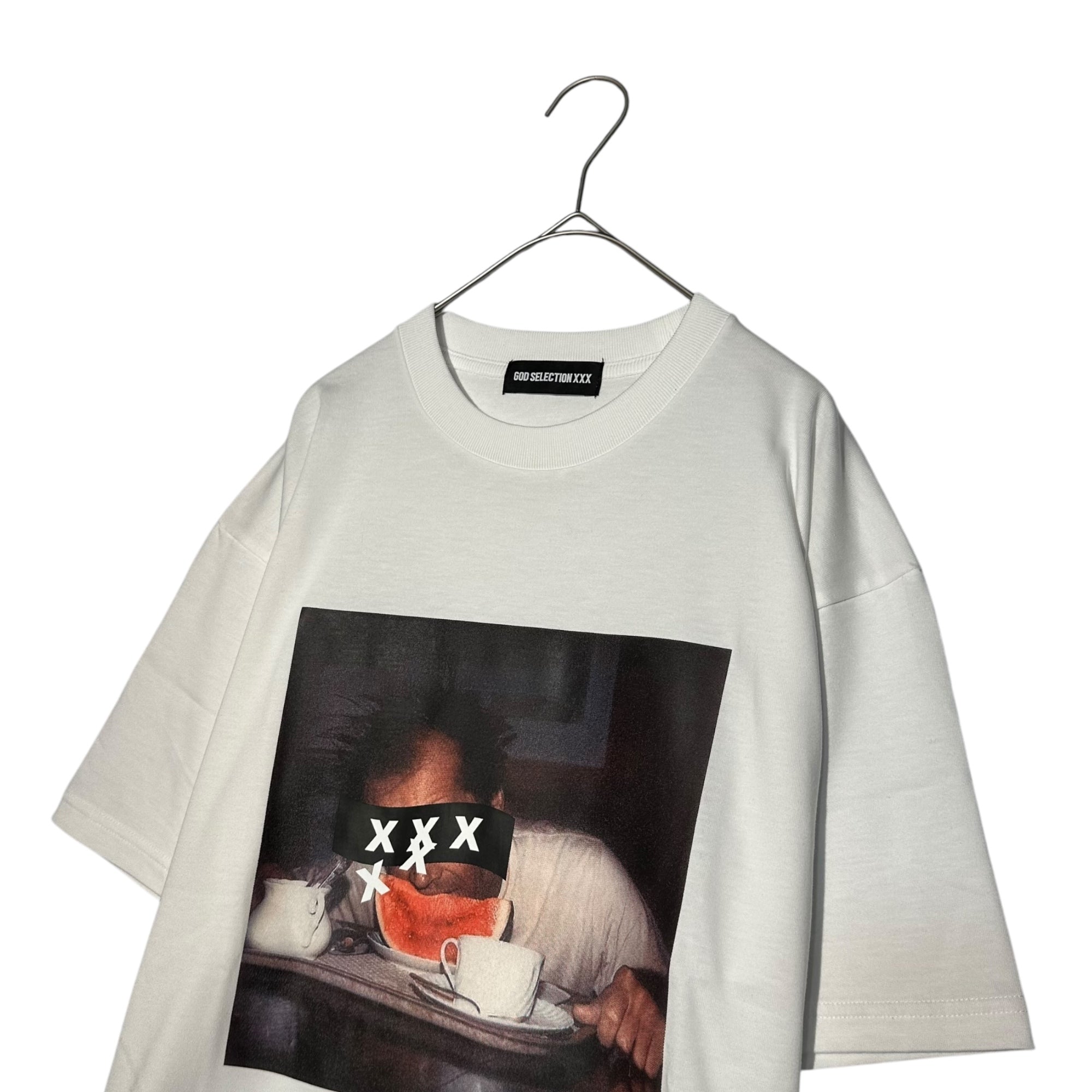 GOD SELECTION XXX(ゴッドセレクション トリプルエックス) 24SS Celebrity photo graphic arrangement T-shirt 著名人フォト グラフィックアレンジ Tシャツ GX-S24-ST-20 ホワイト