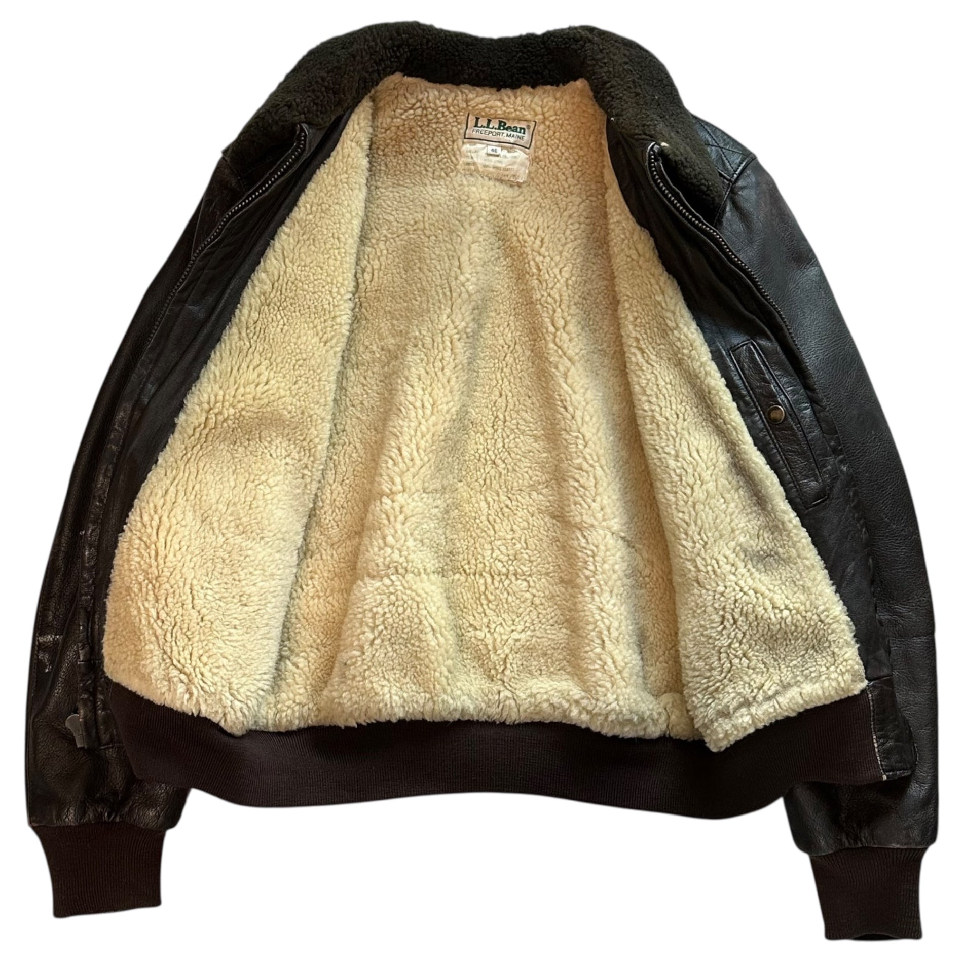 L.L.BEAN(エルエルビーン) 70's G-1 Flight Leather Jacket 70年代 フライト レザー ジャケット 40(L程度) ダークブラウン