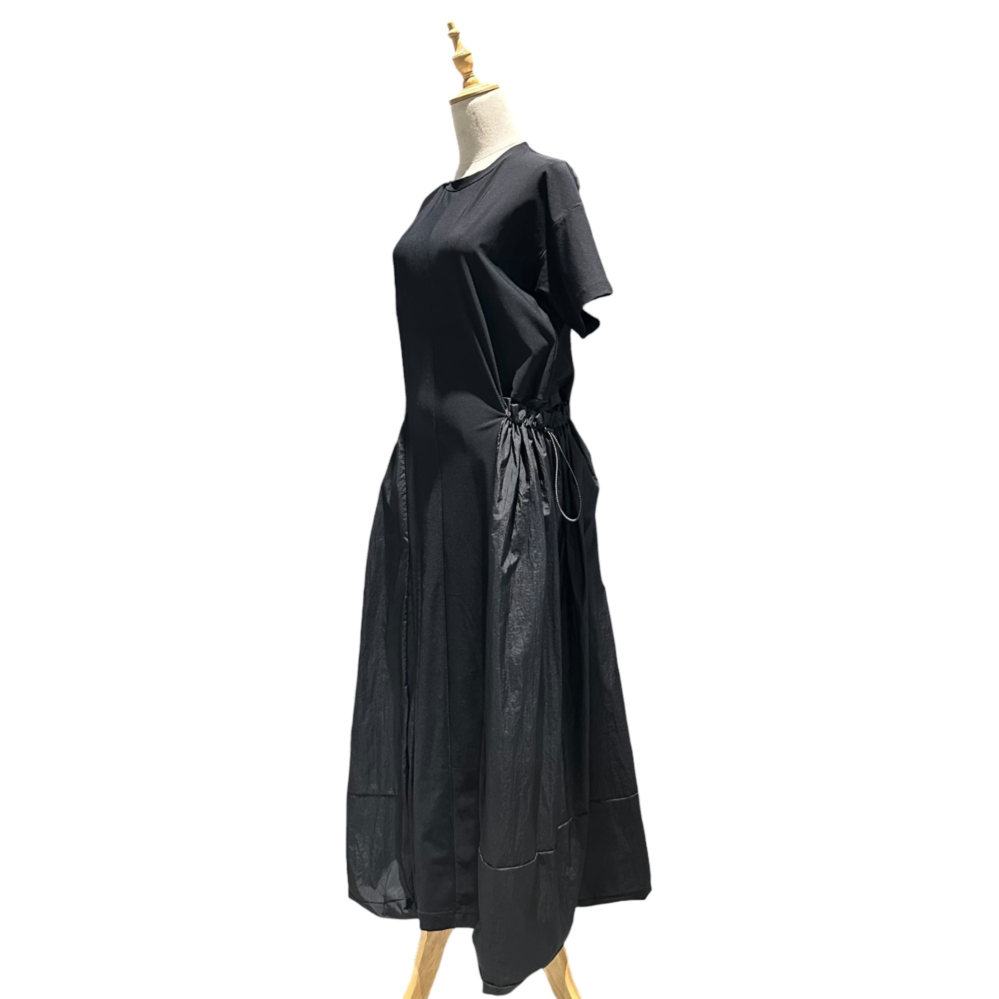 UN3D.(アンスリード) Side-Pocket Gathered Dress サイドポケット ギャザー ワンピース 522330300301-01 38(M) ブラック