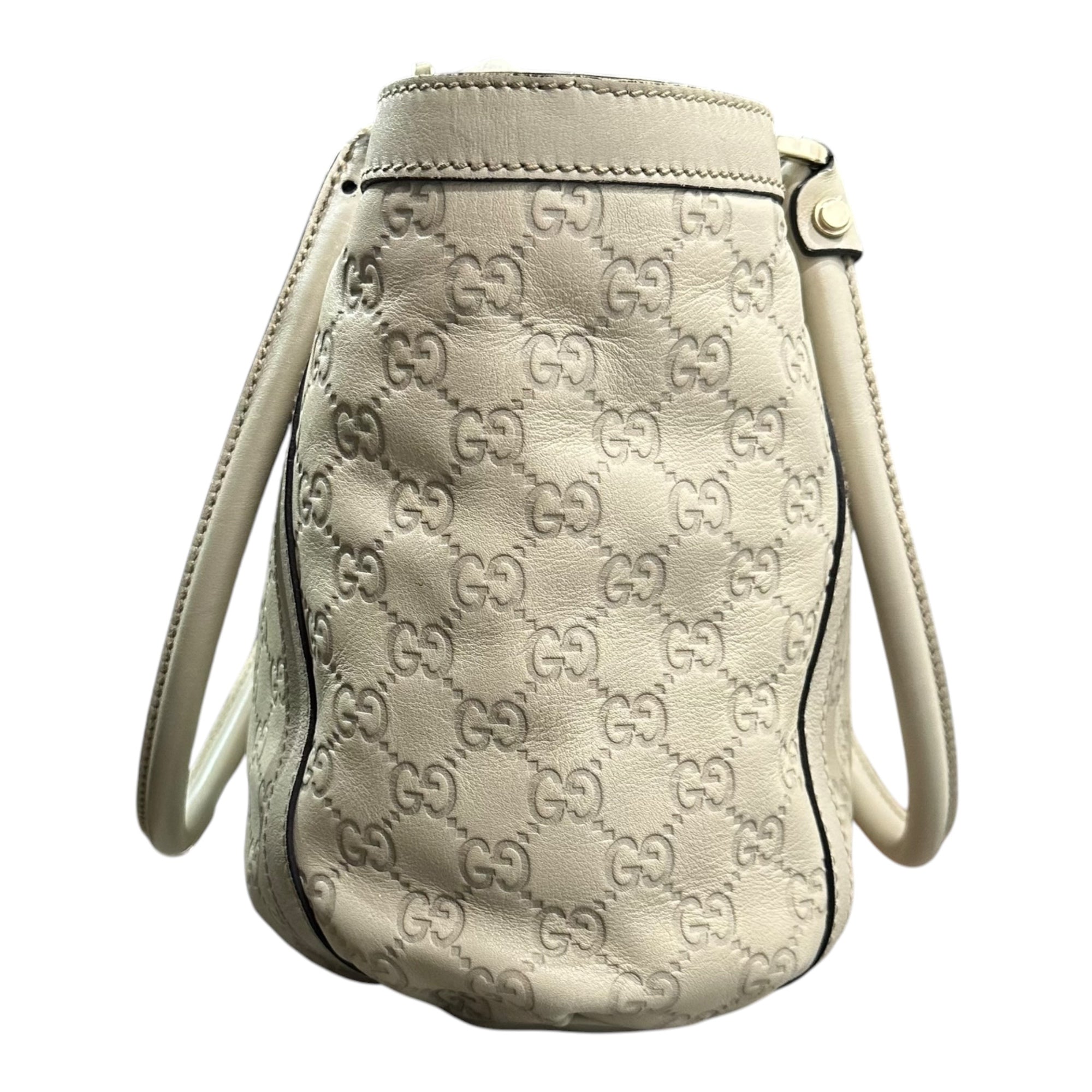 GUCCI(グッチ) Guccissima Abbey Tote グッチシマ アビー レザー トート バッグ 211983 ホワイト ハンド