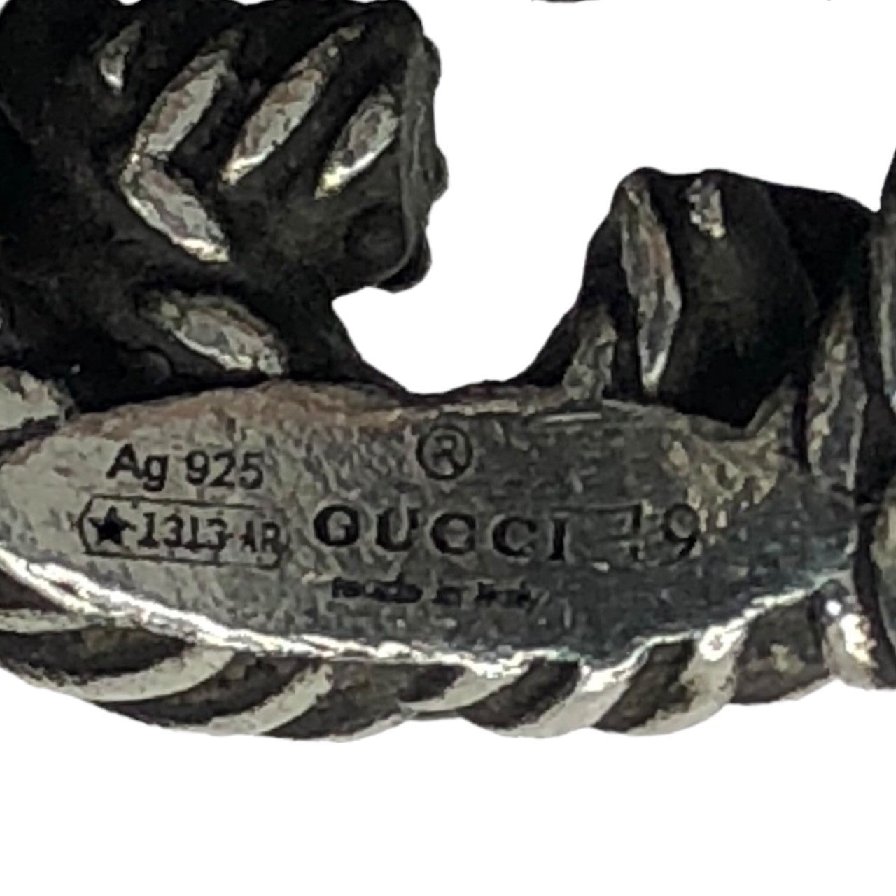 GUCCI(グッチ) Interlocking G chainring インターロッキングG チェーン リング ゴルメット Ag925/SV925 599740 J8400 0811 19 シルバー