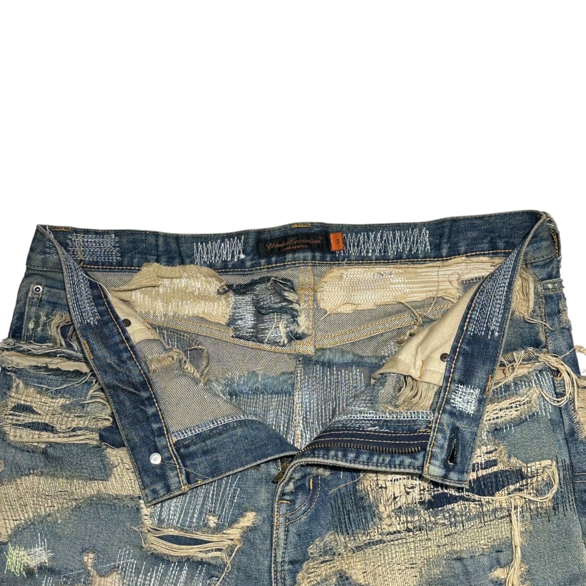 【近日公開】UNDERCOVERISM(アンダーカバイズム) 05AW 85 DENIM Hard Crash Denim Pants 85デニム ハード クラッシュ デニム パンツ 5A240-P2 3(M~L程度) インディゴ
