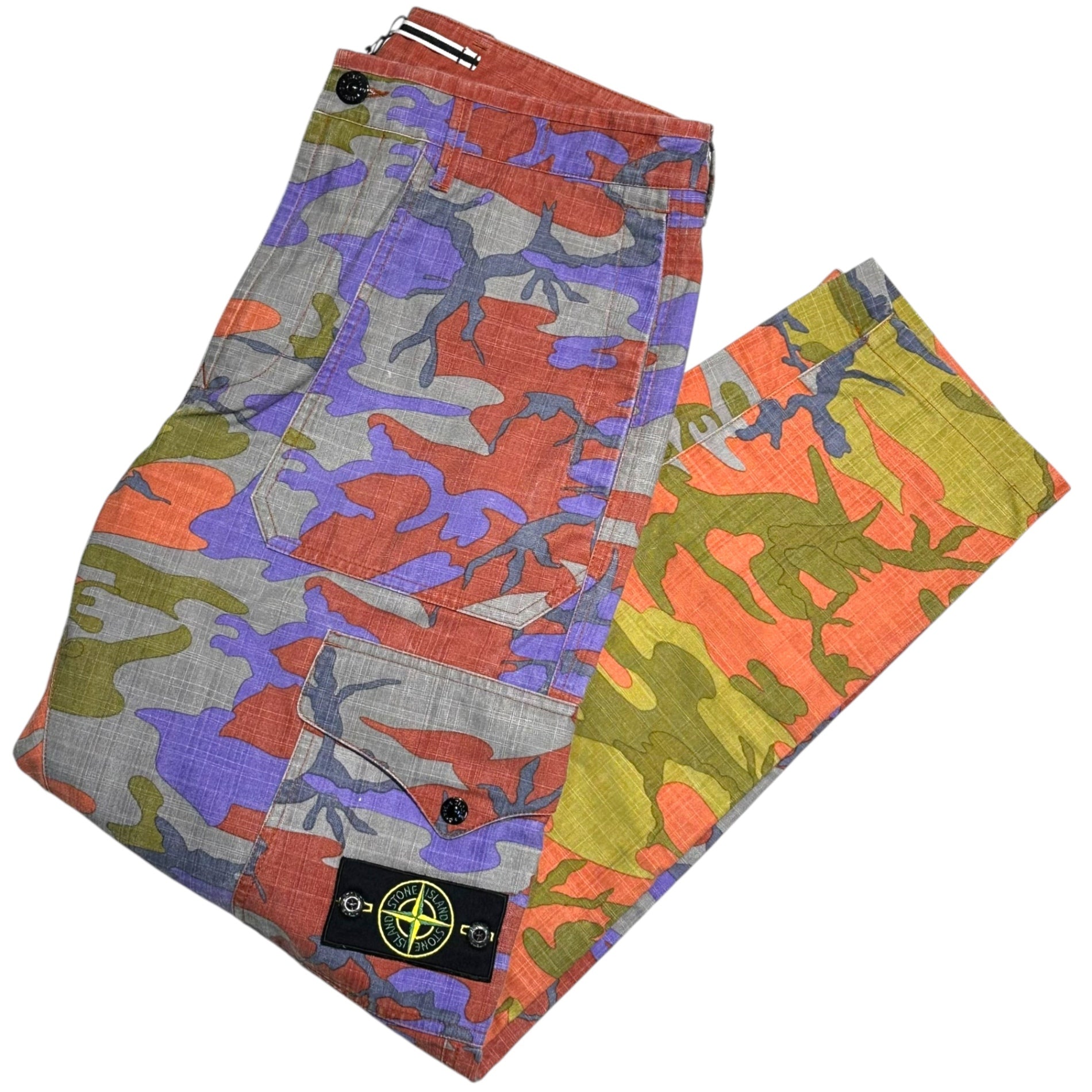 STONE ISLAND(ストーンアイランド) 22AW Heritage Camo Ripstop Nylon Cargo Pants ヘリテージ カモ リップストップナイロン カーゴ パンツ 7715319E8 W31 ブリックレッド カモフラ 迷彩