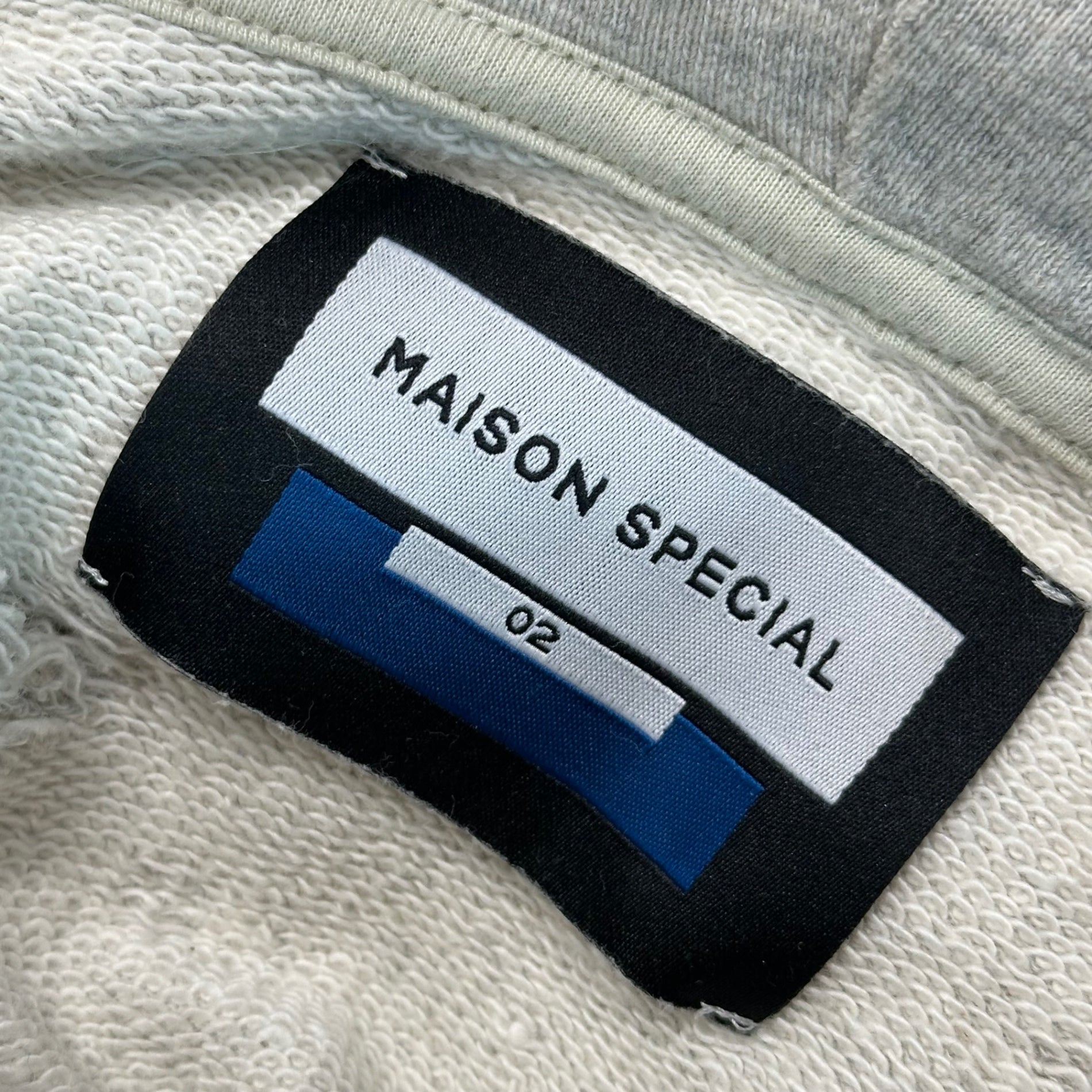 MAISON SPECIAL(メゾンスペシャル) Sweat Jacquard Prime-Over Pullover Hoodie スウェット ジャガード プライム オーバー プルオーバー フーディ パーカー 11241411306 2(M程度) ライトグレー