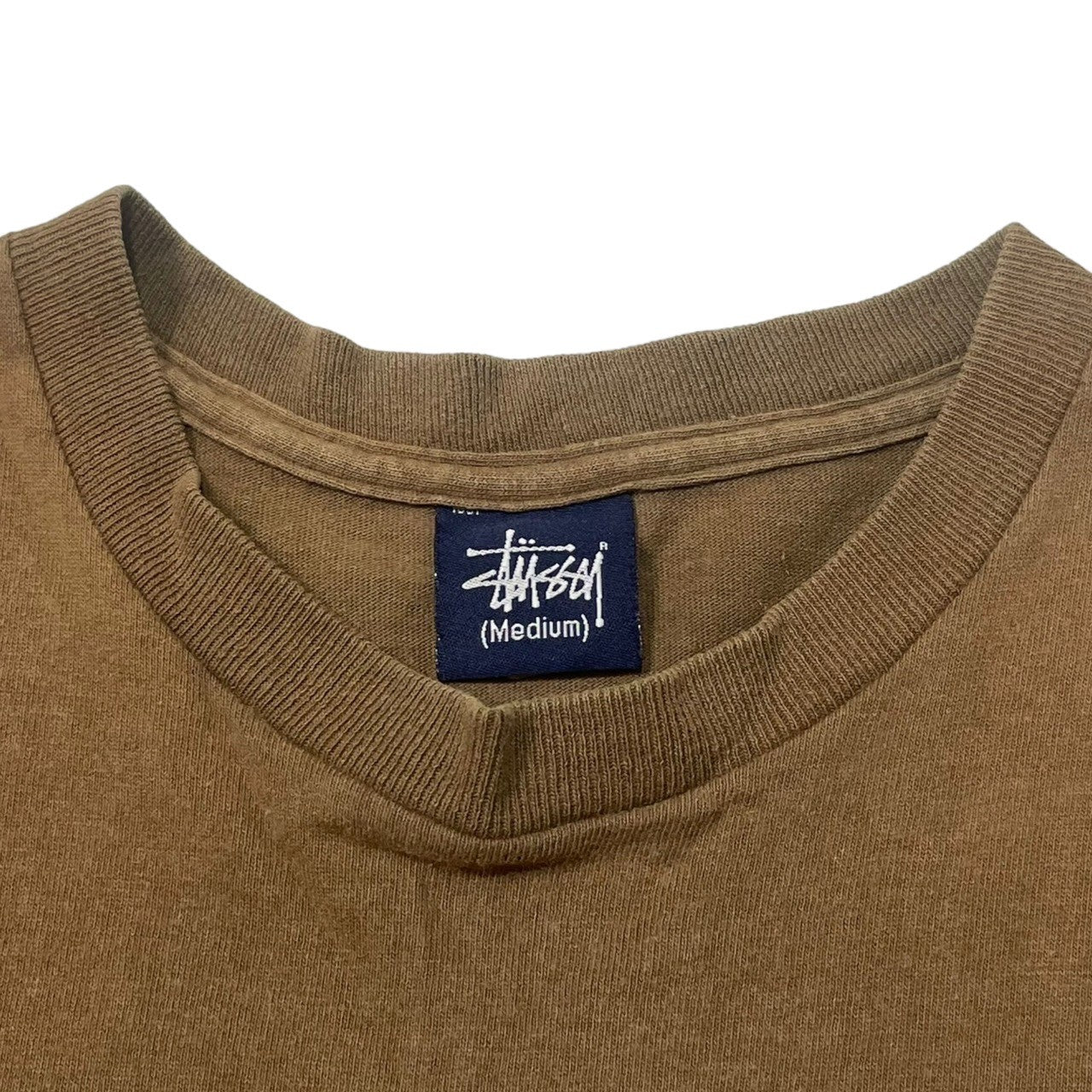 STUSSY(ステューシー) 90's~00's hibiscus & chimpanzee rider Tシャツ ハイビスカス チンパンジー ライダー 紺タグ SIZE M ブラウン 90~00年代 OLD STUSSY