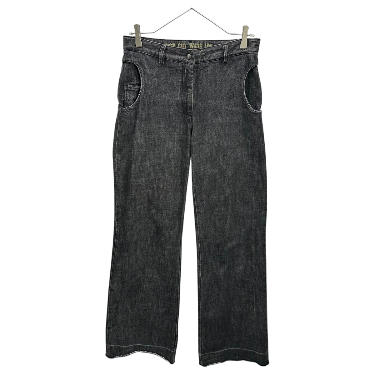 Maison Martin Margiela(メゾン マルタンマルジェラ) 2003SS Circular Pocket Wide Flare Denim Pants サークル ポケット ワイド フレア デニム パンツ 632P10487875 42 ブラック 00's 本人期 MM6