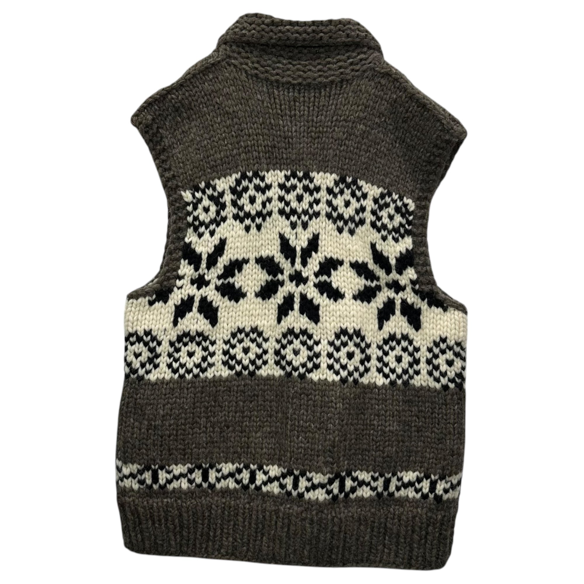 TUAK(トゥアック) Loose-knit Cowichan Knit Vest ローゲージ カウチン ニット ベスト 表記無(XL程度) ブラウン×アイボリー カナダ製