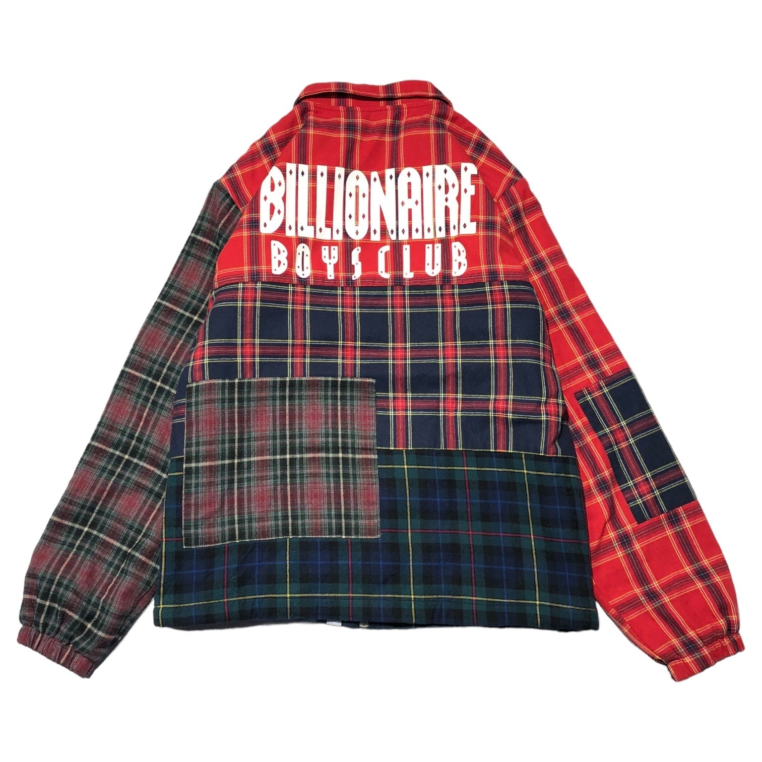 BILLIONAIRE BOYS CLUB(ビリオネアボーイズクラブ) check zipup jacket チェック ジップアップ ジャケット L レッド 国内タグ無し
