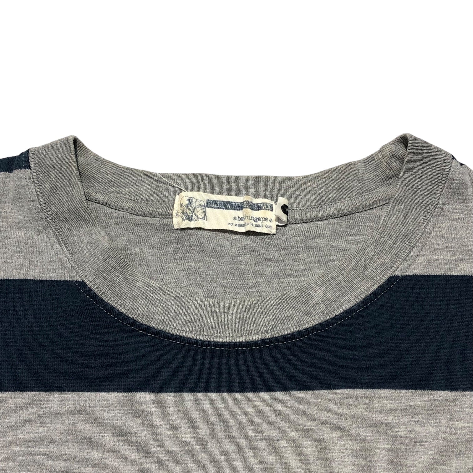 A BATHING APE(アベイシングエイプ) 90's border T-shirt 90年代 ボーダー L グレー×ネイビー