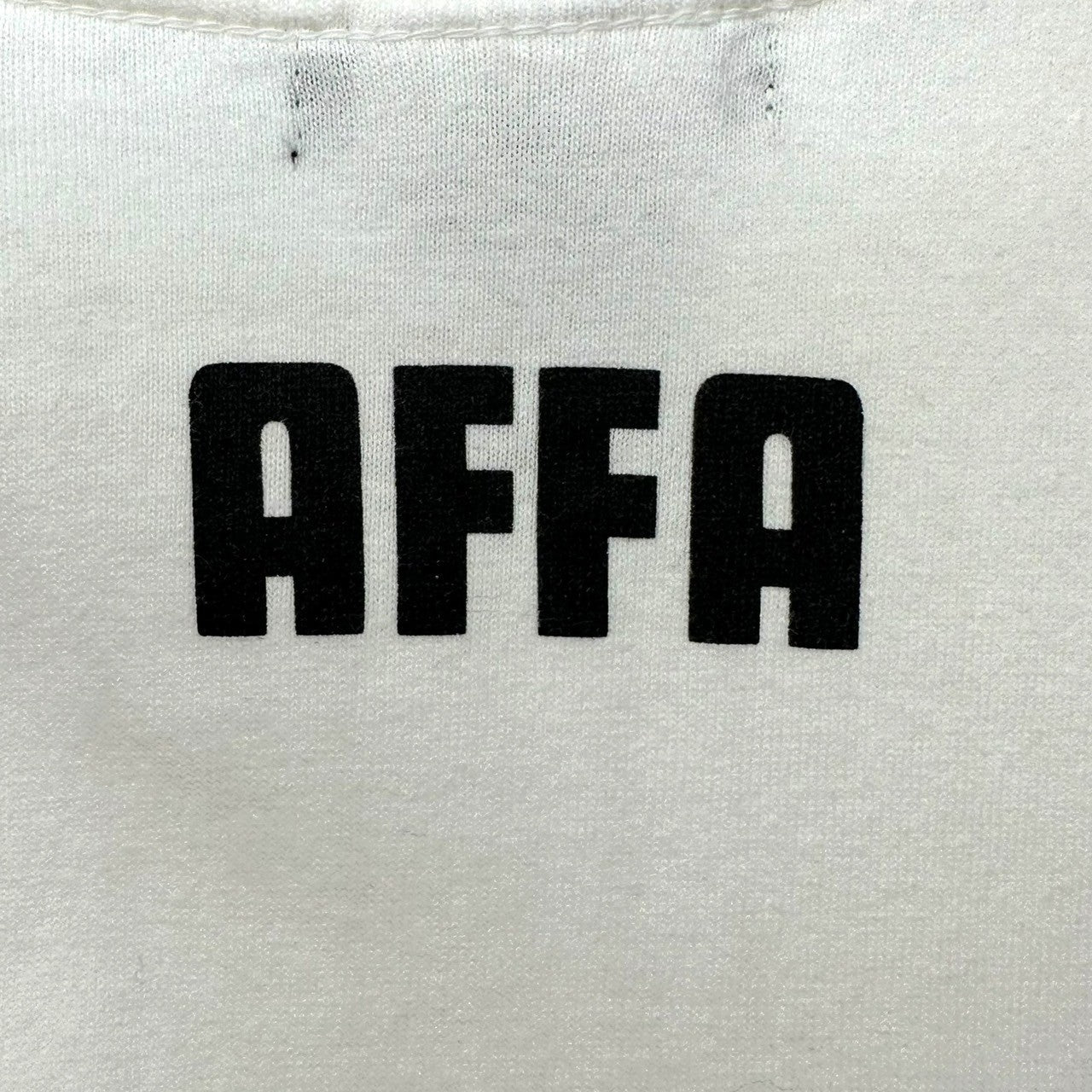 AFFA(エーエフエフエー) 01's print T-shirt 2001年 プリント Tシャツ S ホワイト×ブラック anvilボディ