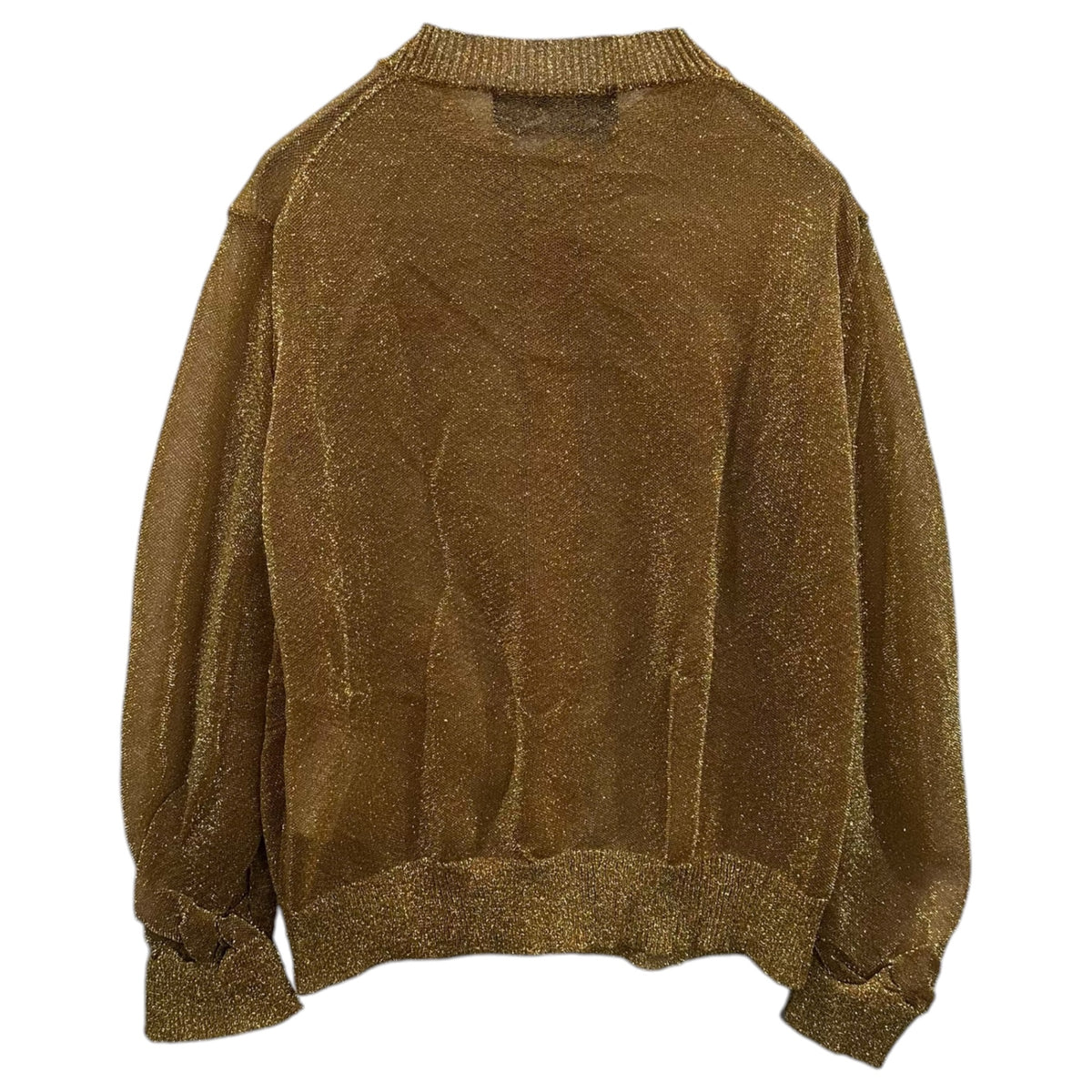 tricot COMME des GARCONS(トリココムデギャルソン) 2002SS Sequined Poly-Nylon Sheer Cardigan ラメ ポリ ナイロン シアー カーディガン TE-N008 FREE ゴールド AD2001 00s アーカイブ
