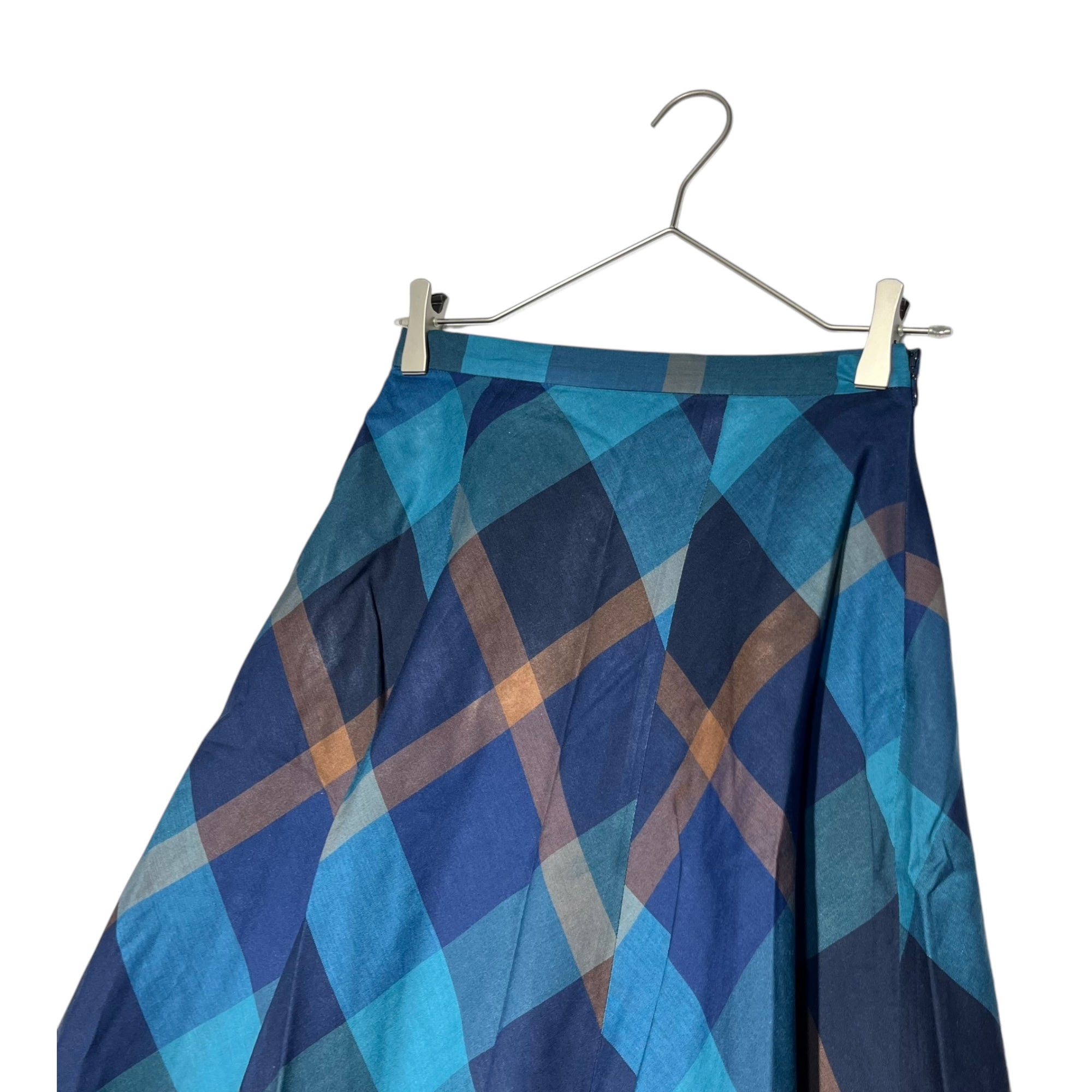 BLUE LABEL CRESTBRIDGE(ブルーレーベルクレストブリッジ) チェック フレア スカート 55S30-804-26 36(S程度) ブルー×ネイビー