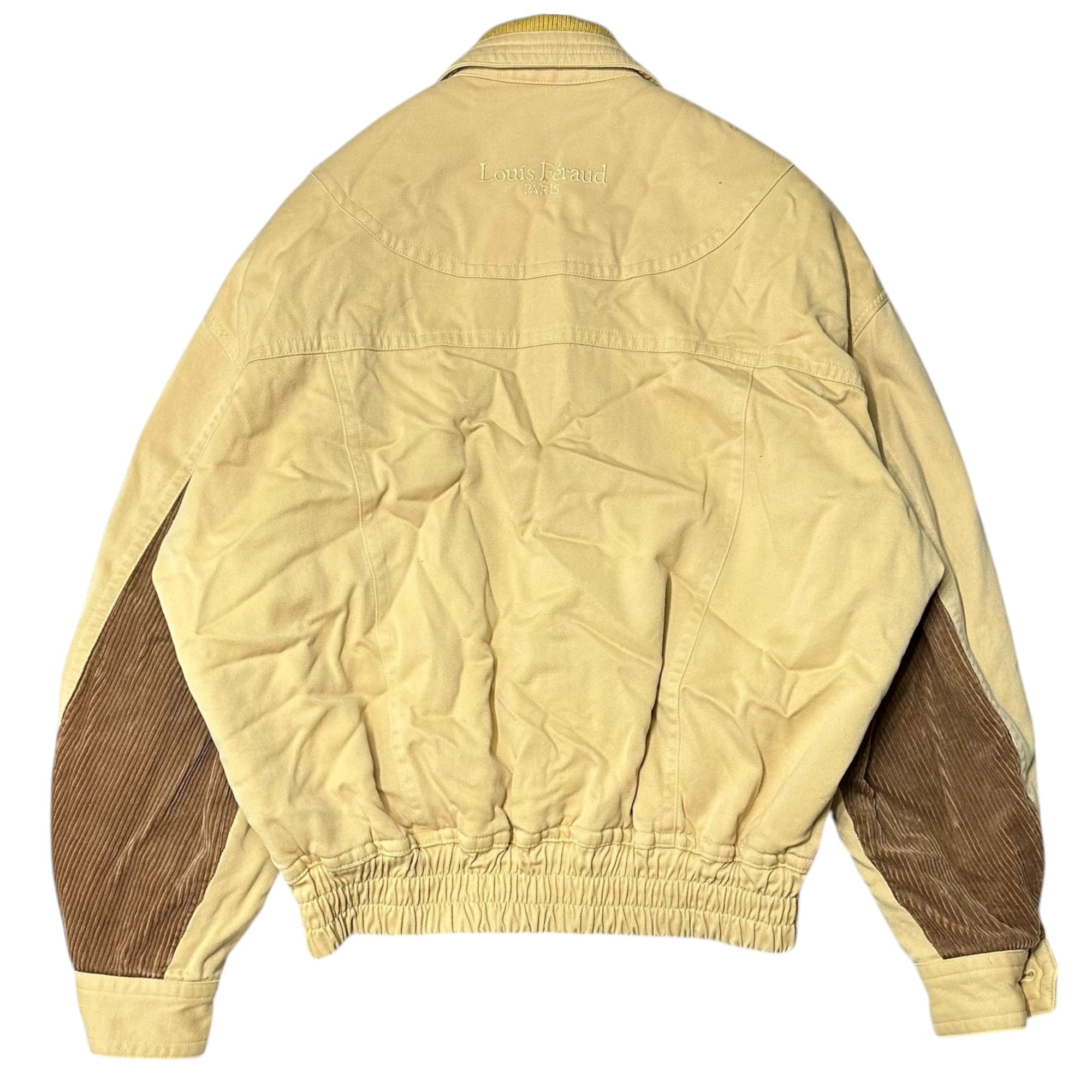 LOUIS FERAUD(ルイフェロー) 90's Archive corduroy Fireman Jacket アーカイブ コーデュロイ 切替 ファイヤーマン ジャケット 表記無(L程度) アイボリー 推定90年代
