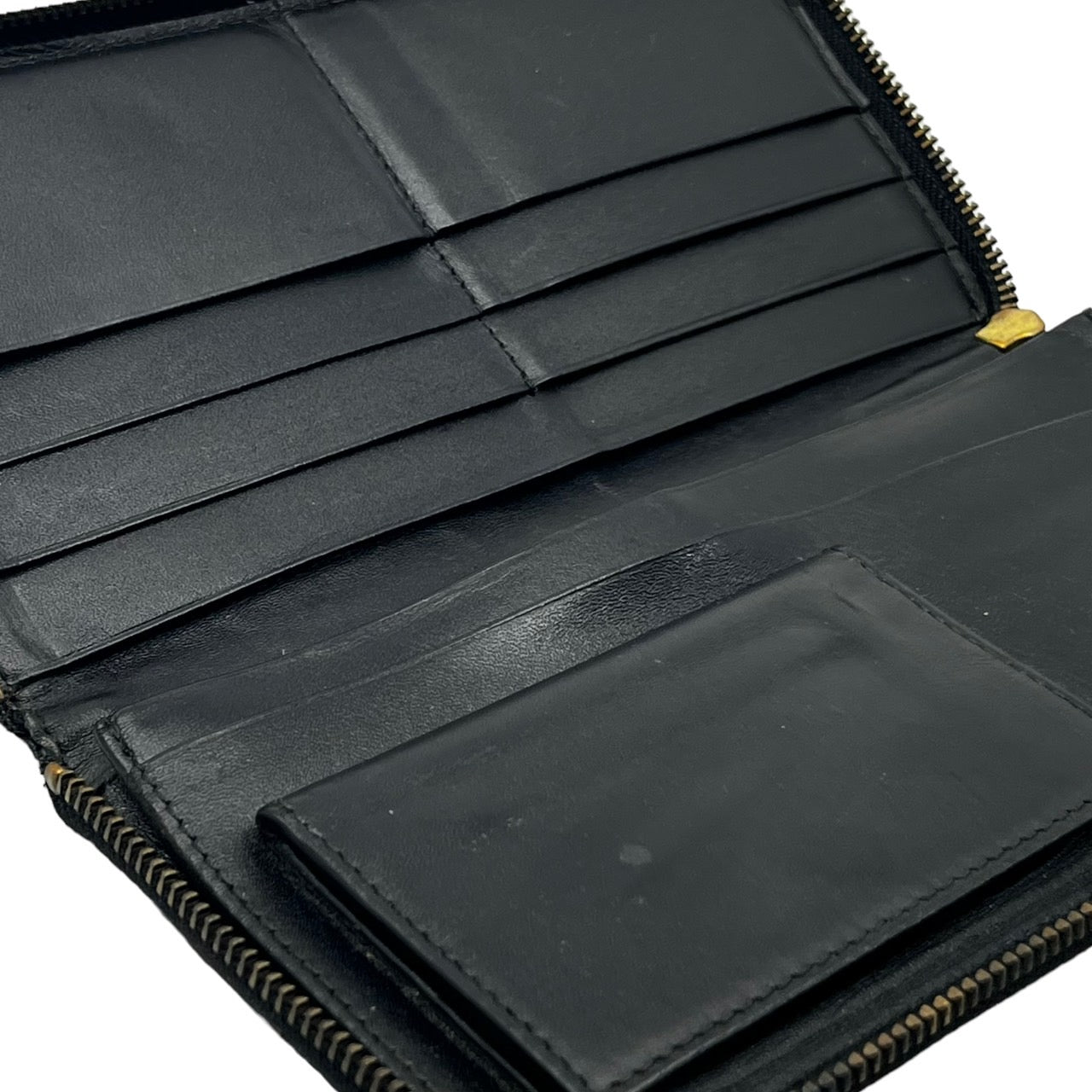 COMME des GARCONS(コムデギャルソン) ラウンドファスナードットウォレット/長財布/水玉 ブラック×ホワイト スペイン製