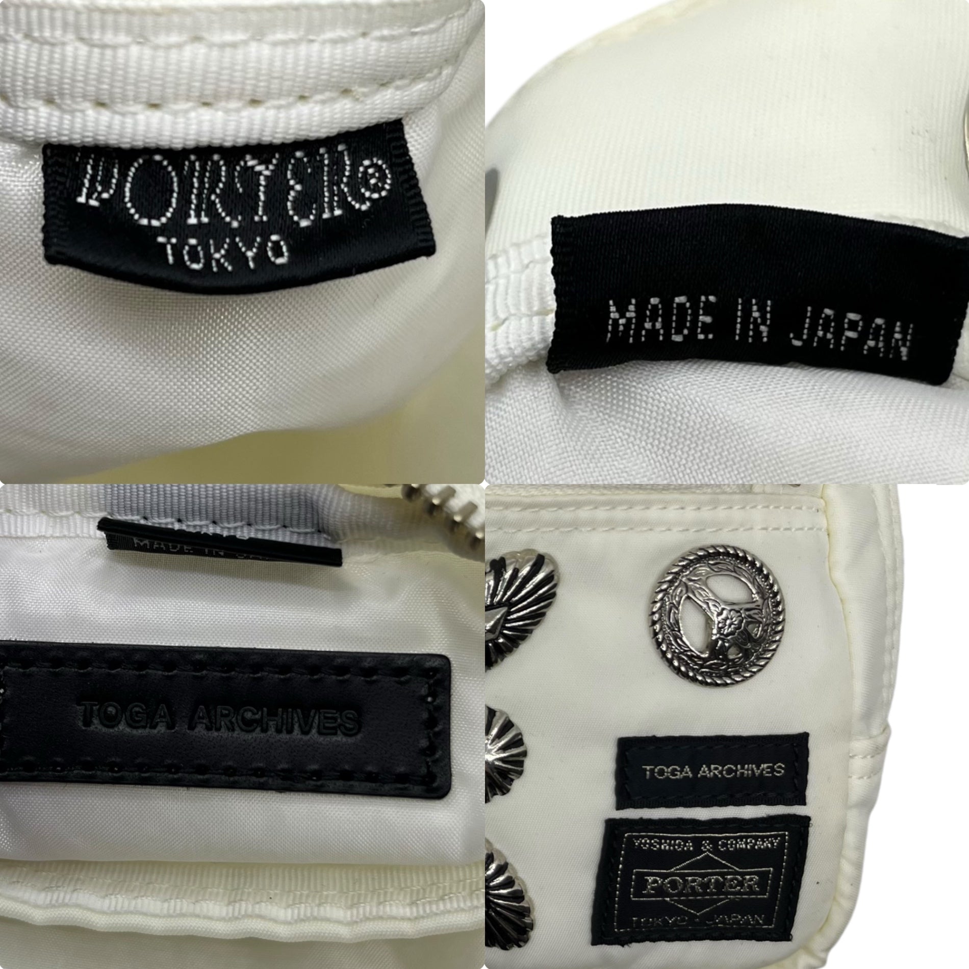 TOGA × PORTER(トーガ×ポーター) TANKER 3WAY string bag 巾着 ショルダー バッグ ストリング バッグ 390-92215 ホワイト ハンド