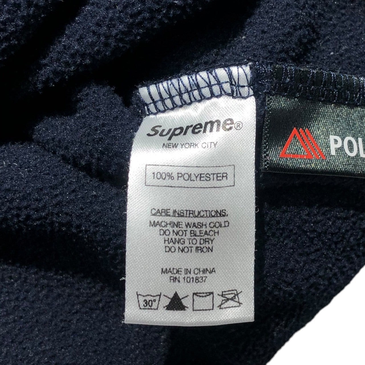 SUPREME(シュプリーム) 18AW Polartec Small Box Crewneck Sweatshirt ポーラテック スモールボックスロゴ クルーネック スウェット M ネイビー