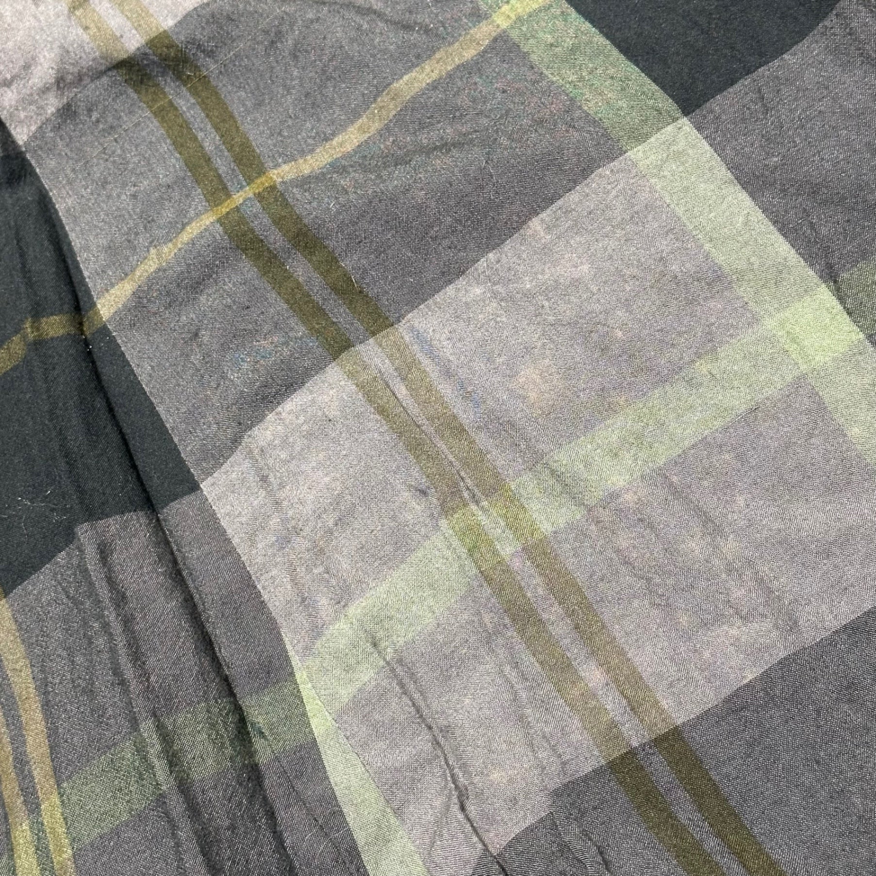 YOHJI YAMAMOTO(ヨウジヤマモト) High-Waisted Distorted Balloon Silhouette Check Cotton Pants ハイウエスト 変形 バルーンシルエット チェック コットン パンツ FX-S12-081 1(S程度) グレー×ブラック×カーキ