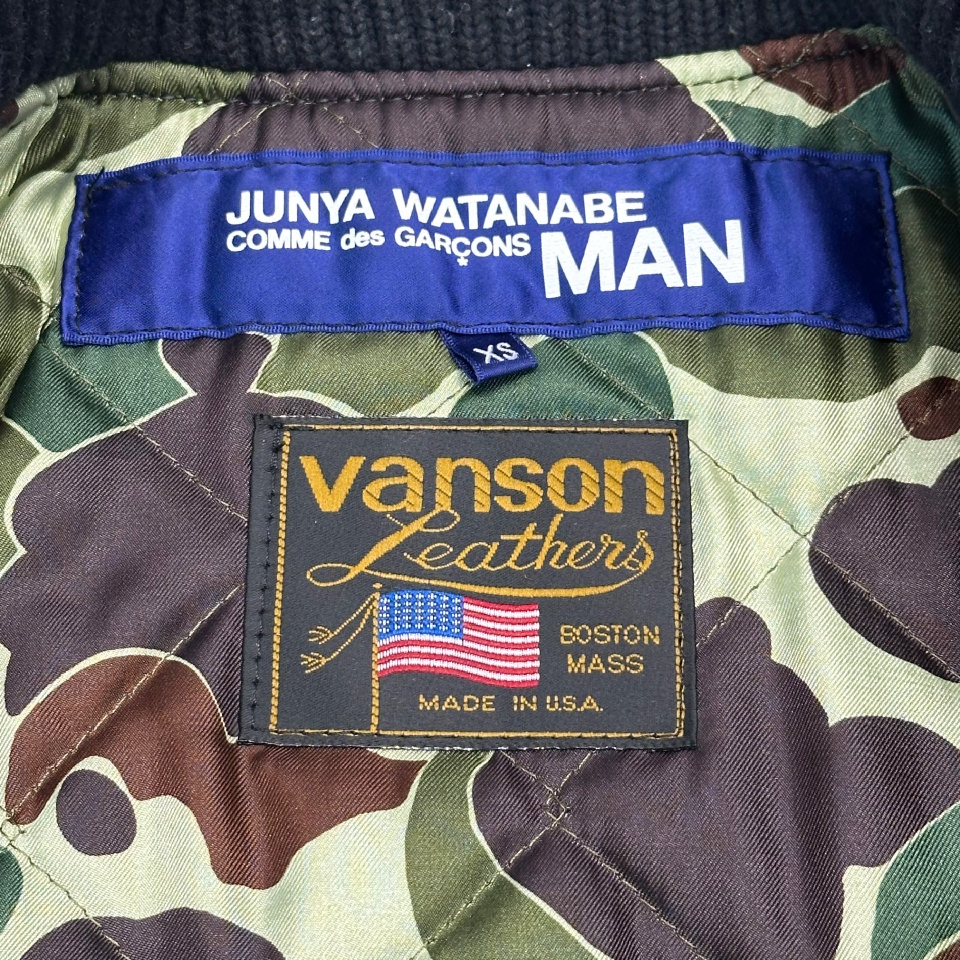 COMME des GARCONS JUNYA WATANABE MAN × VANSON(コムデギャルソンジュンヤワタナベマン × バンソン) 10AW All leather award jacket オールレザー アワード ジャケット スタジャン WF-J403 XS ブラック×ホワイト AD2010