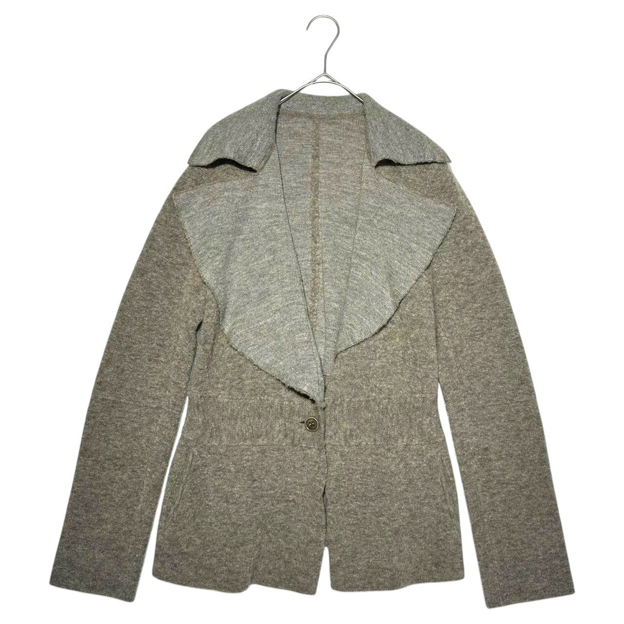 HaaT ISSEY MIYAKE(ハート イッセイミヤケ) 06AW Wool Nylon 1B Side Pocket Knit Jacket ウール ナイロン 1B サイドポケット ニット ジャケット HA63KJ380 2(M程度) グレー