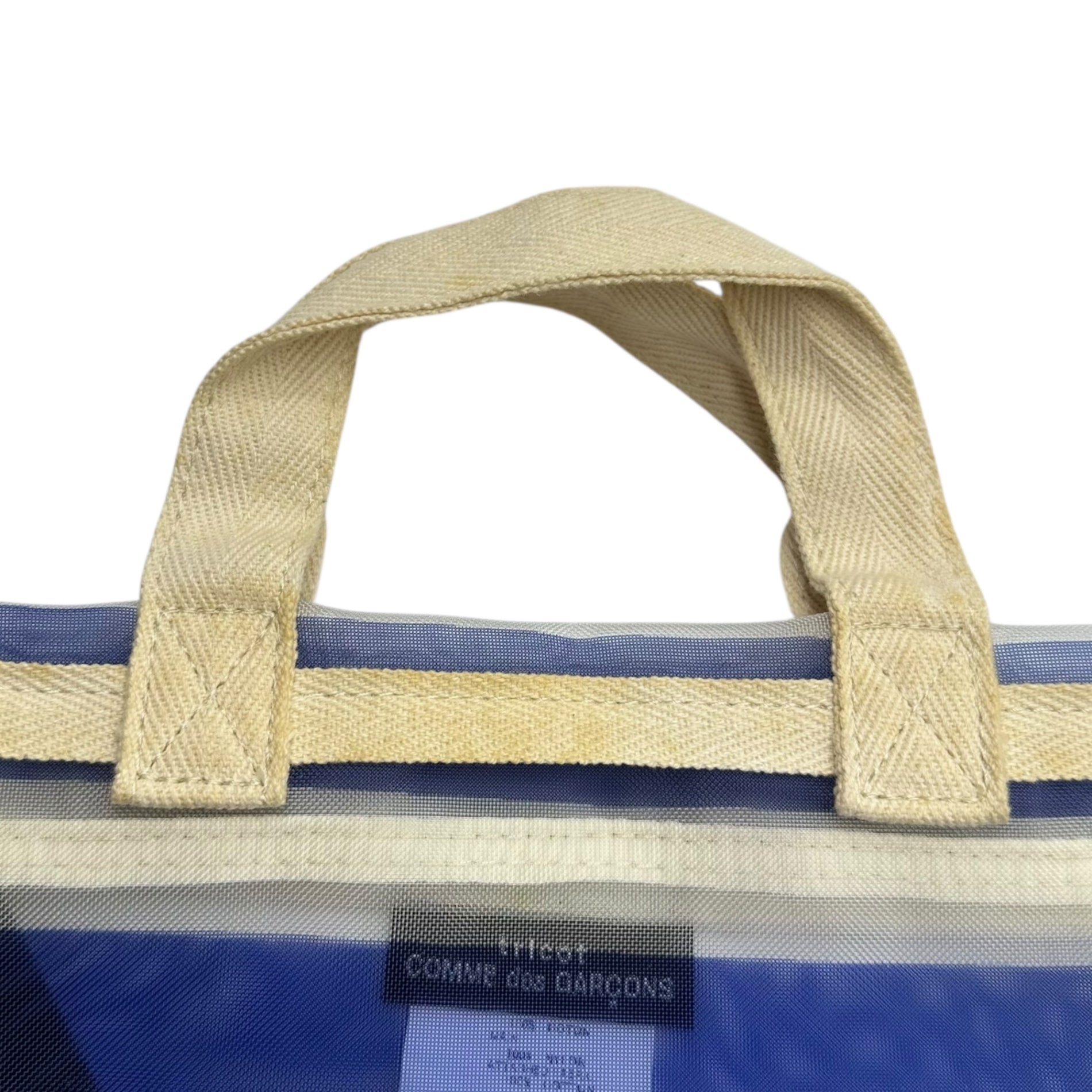 tricot COMME des GARCONS(トリココムデギャルソン) Border Mesh Tote Bag ボーダー メッシュ トート バッグ TK-K 204 ネイビー×ホワイト