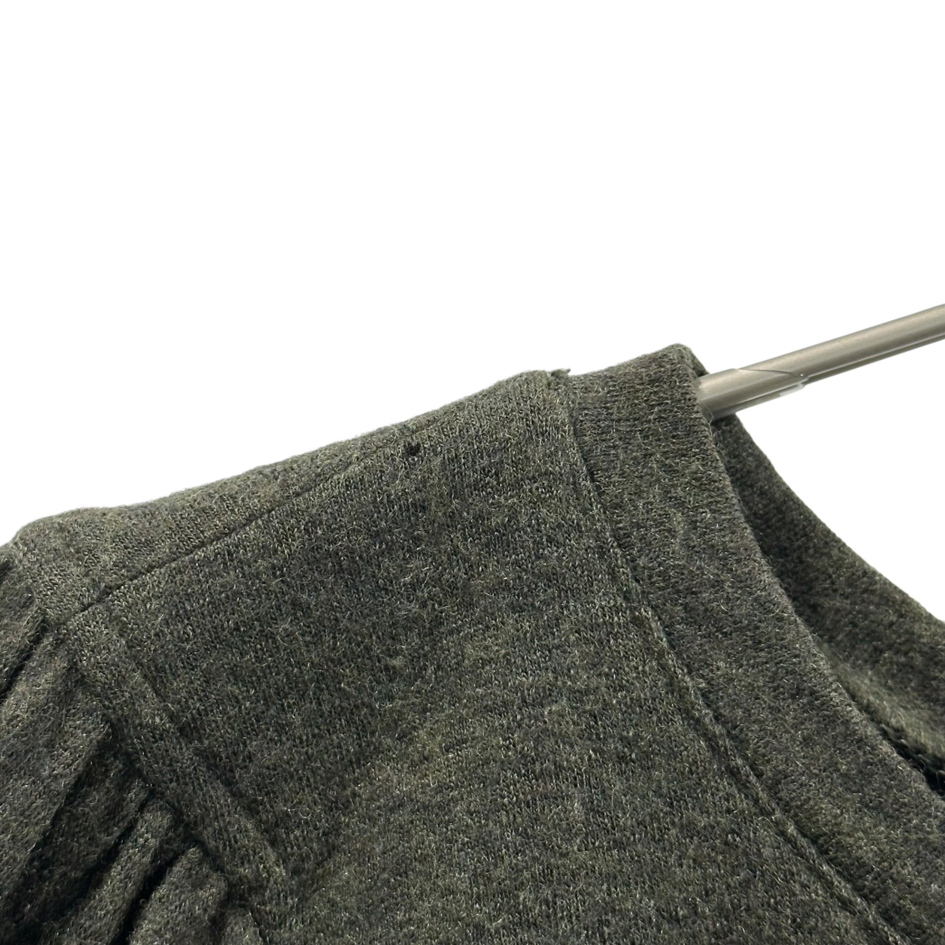 VERONIQUE BRANQUINHO(ヴェロニクブランキーノ) 00's Wool Gathered Knit Top ウール ギャザー カットソー 1028-17175 38(M程度) カーキ ブラウス