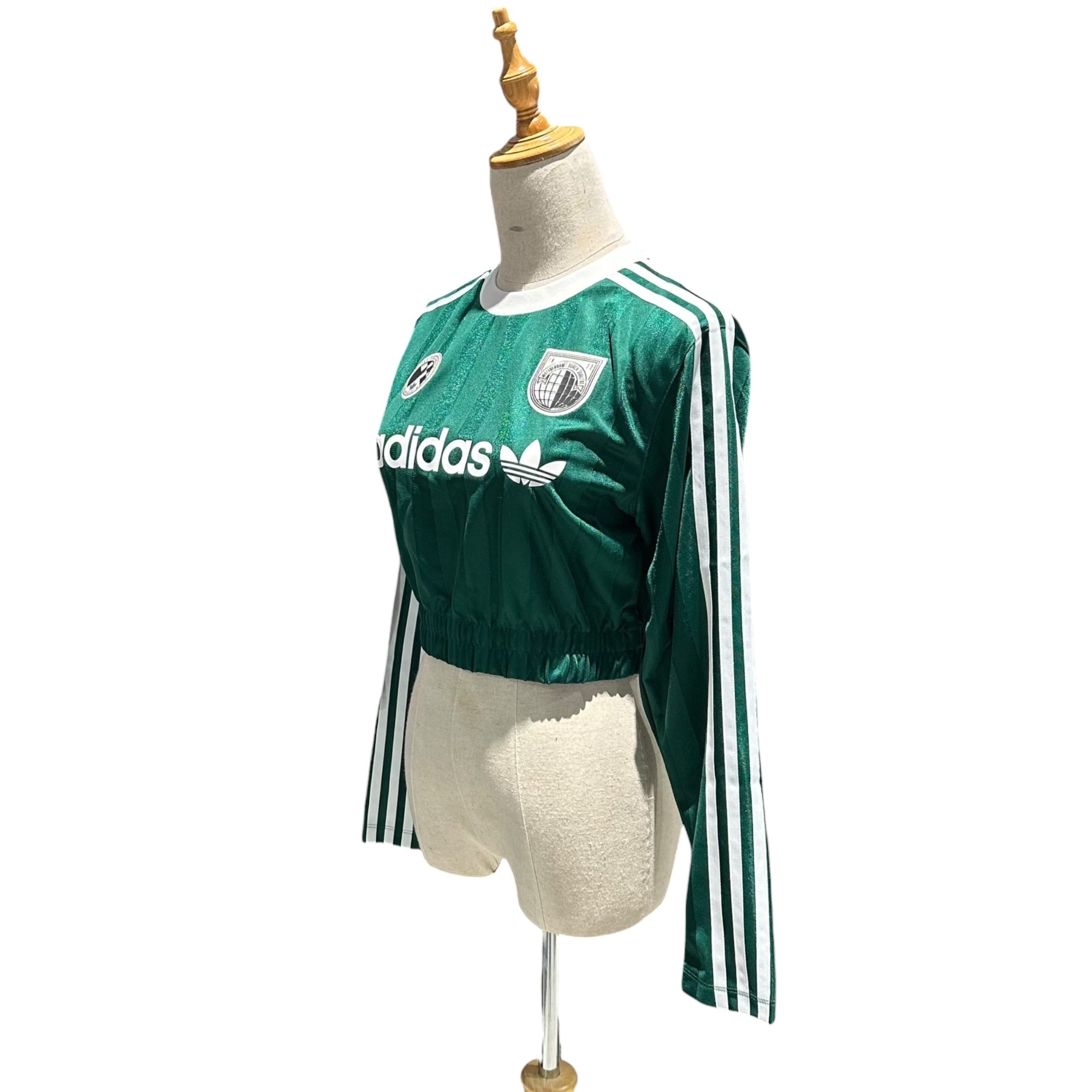adidas(アディダス) W SOCCER LS CROP 短丈 長袖 サッカー ゲーム シャツ L グリーン Tシャツ