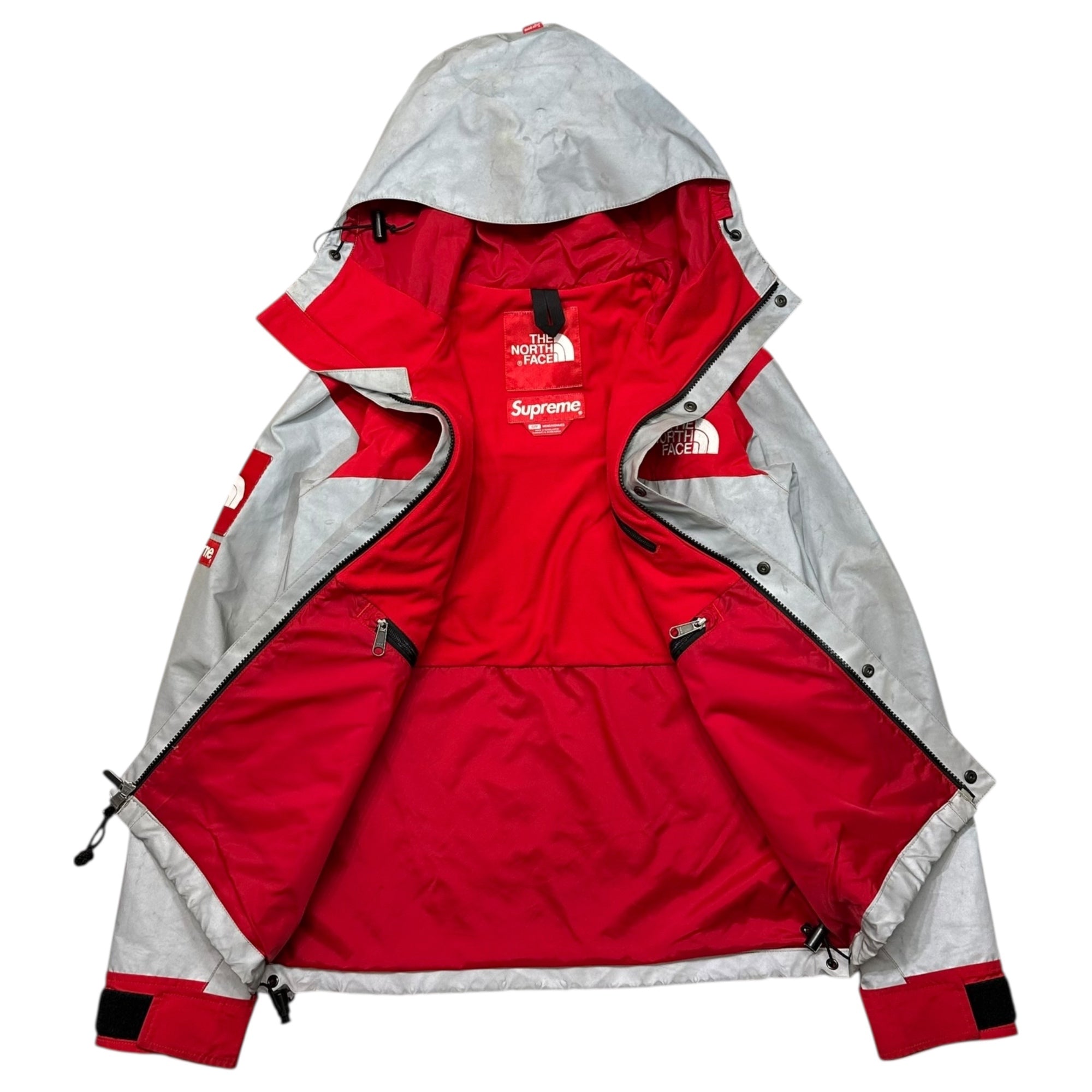 SUPREME × THE NORTH FACE(シュプリーム × ザ ノースフェイス) 13SS Reflective 3M Mountain Parka リフレクティブ マウンテンパーカー NP01300 S シルバー×レッド ジャケット