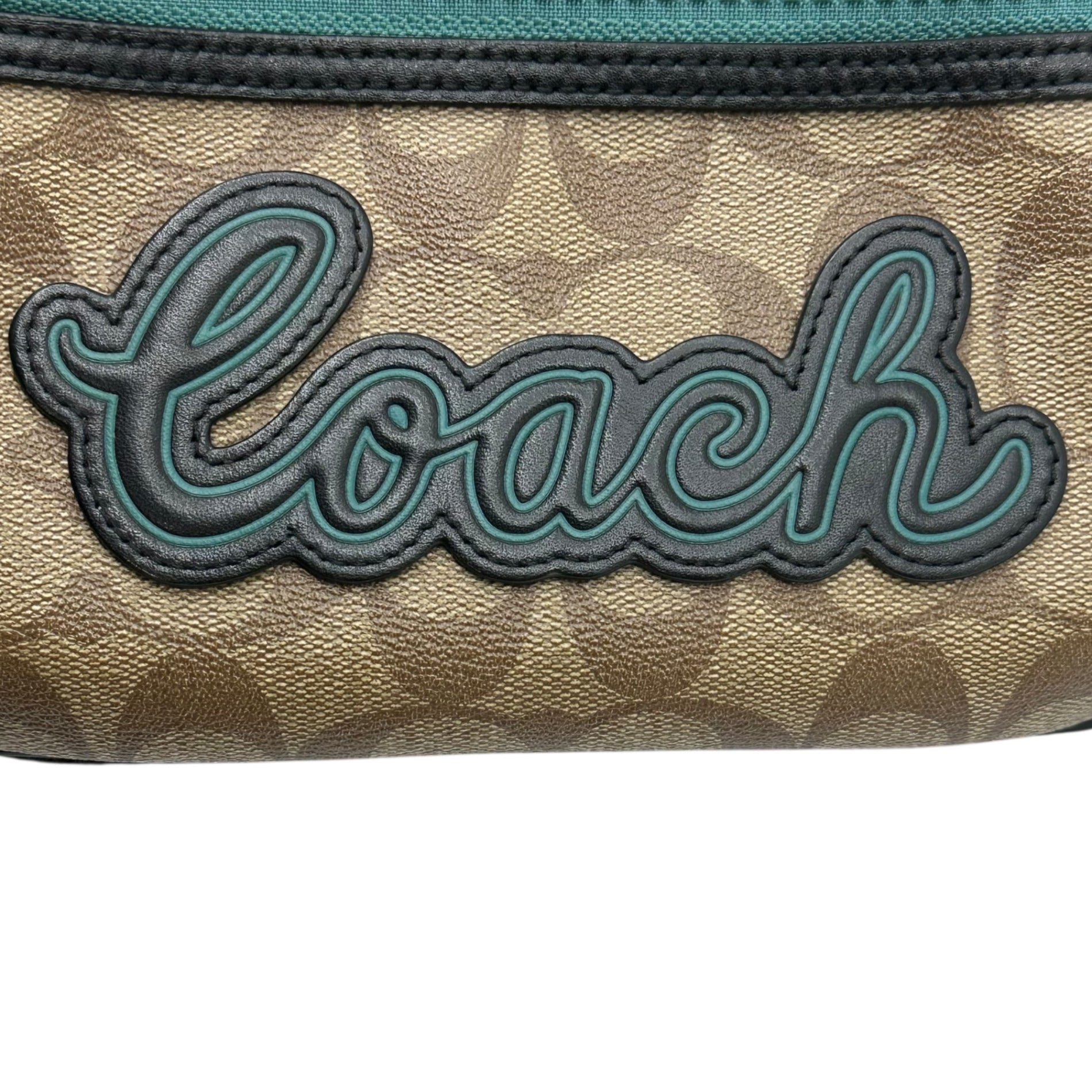 COACH(コーチ) Logo Patch Signature Body Bag ロゴ ワッペン シグネチャー ボディバッグ F72931 ベージュ×ブラック ウエスト ポーチ ショルダー バッグ 斜め掛け