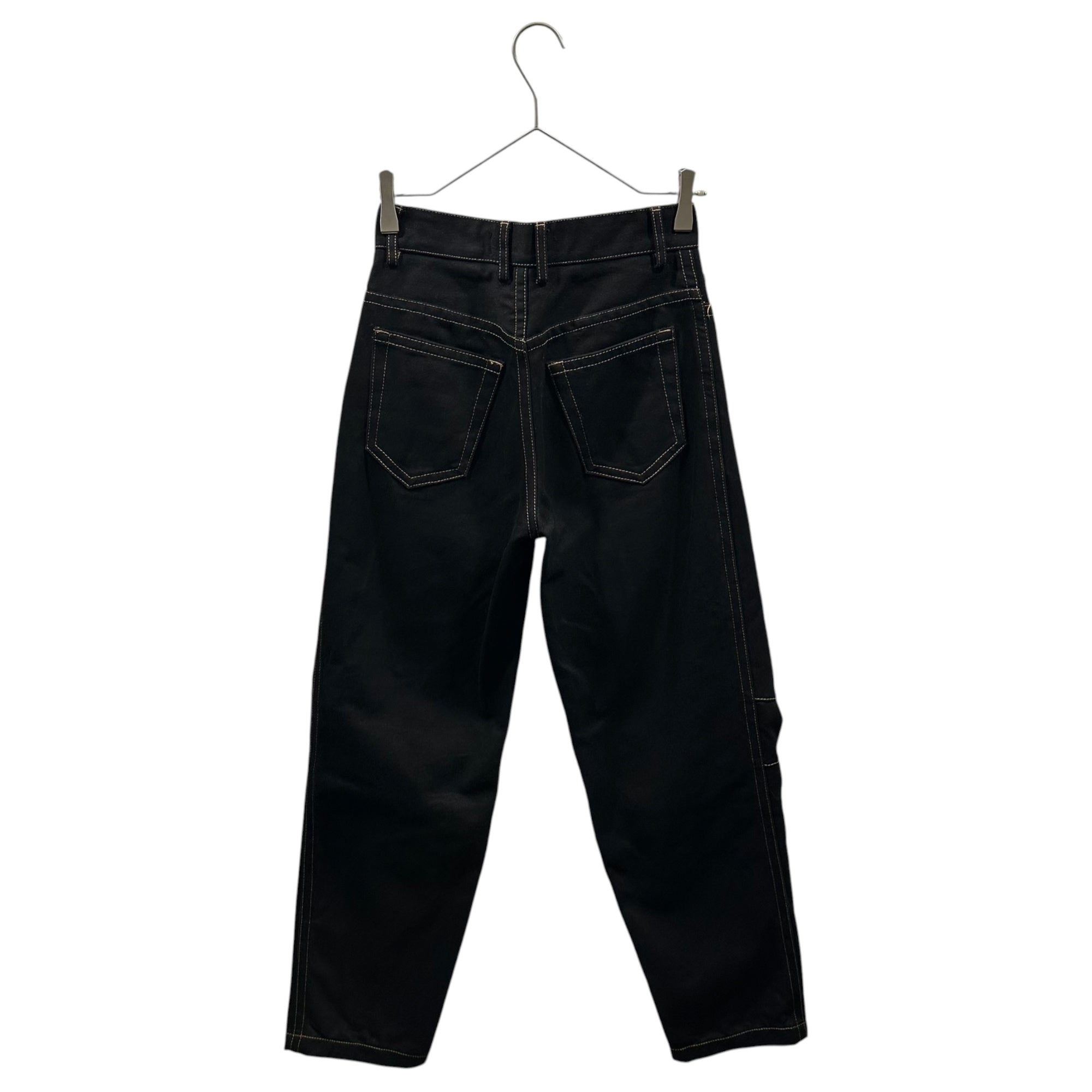 MATTHEW ADAMS DOLAN(マシューアダムズドーラン) 3D-Patterned Orange-Stitched Black Denim Pants 立体パターン オレンジステッチ ブラック デニム パンツ 114609163 25 ブラック