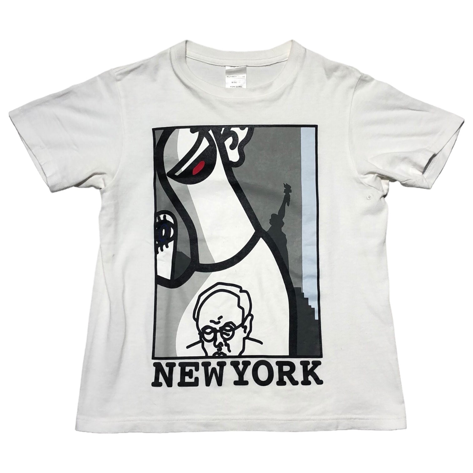 NUMBER (N)INE(ナンバーナイン) 02SS modern age期 NEW YORK PRINT T-SHIRT モダンエイジ期 ニューヨーク プリント Tシャツ 1(XS) ホワイト