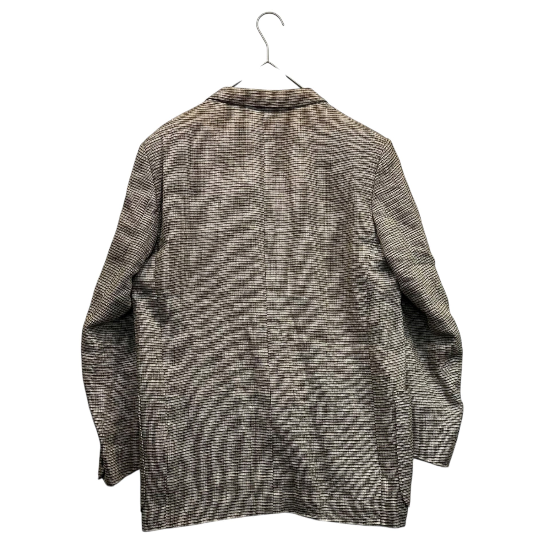 COMME des GARCONS HOMME(コムデギャルソンオム) 80's Linen 2B Tailored Jacket 本人期 リネン 2B テーラード ジャケット HJ-11049S S ベージュ×ブラウン 1980年代 川久保玲 本人期