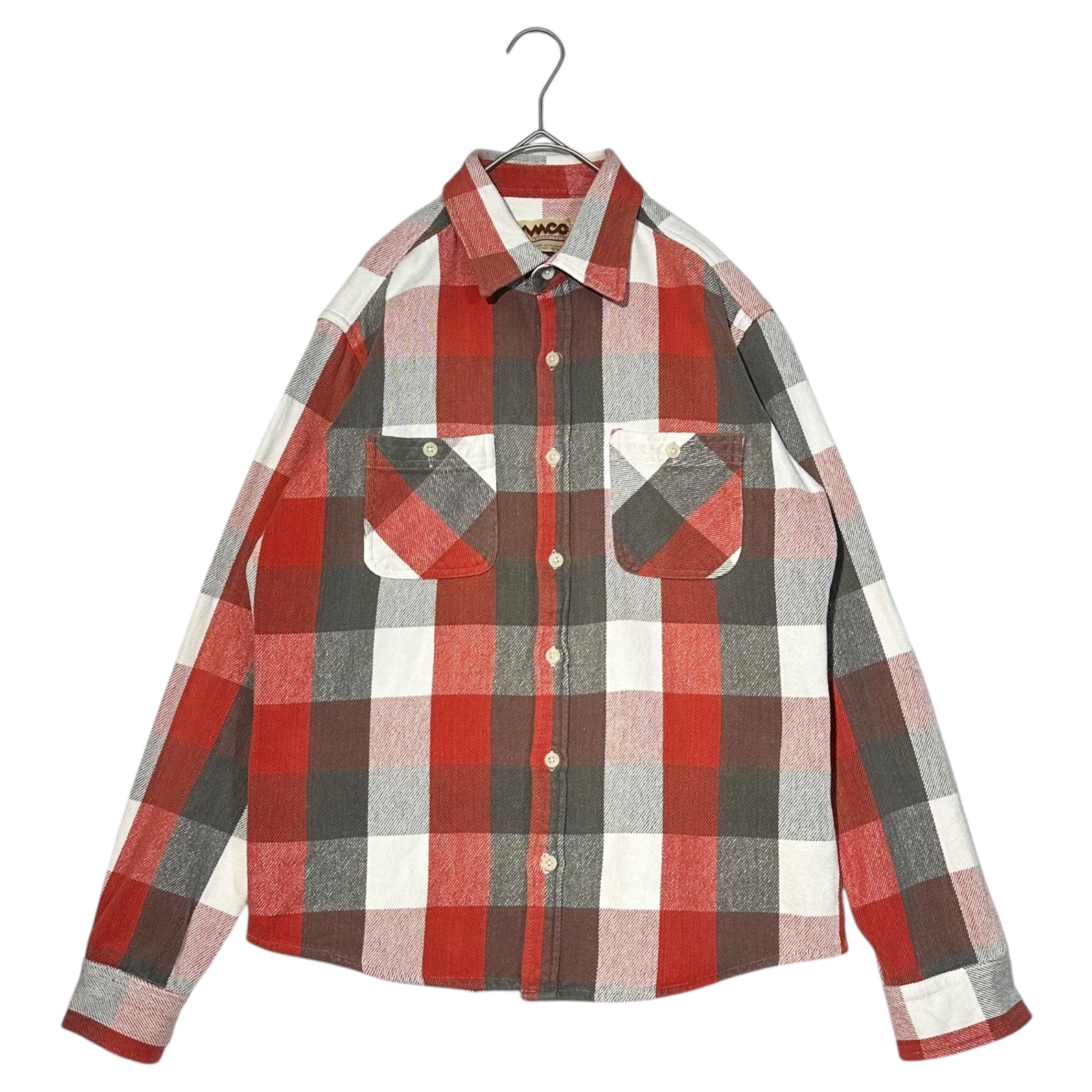 CORONA(コロナ) Cotton Flannel Check Shirt コットン フランネル チェック シャツ M レッド×グレー