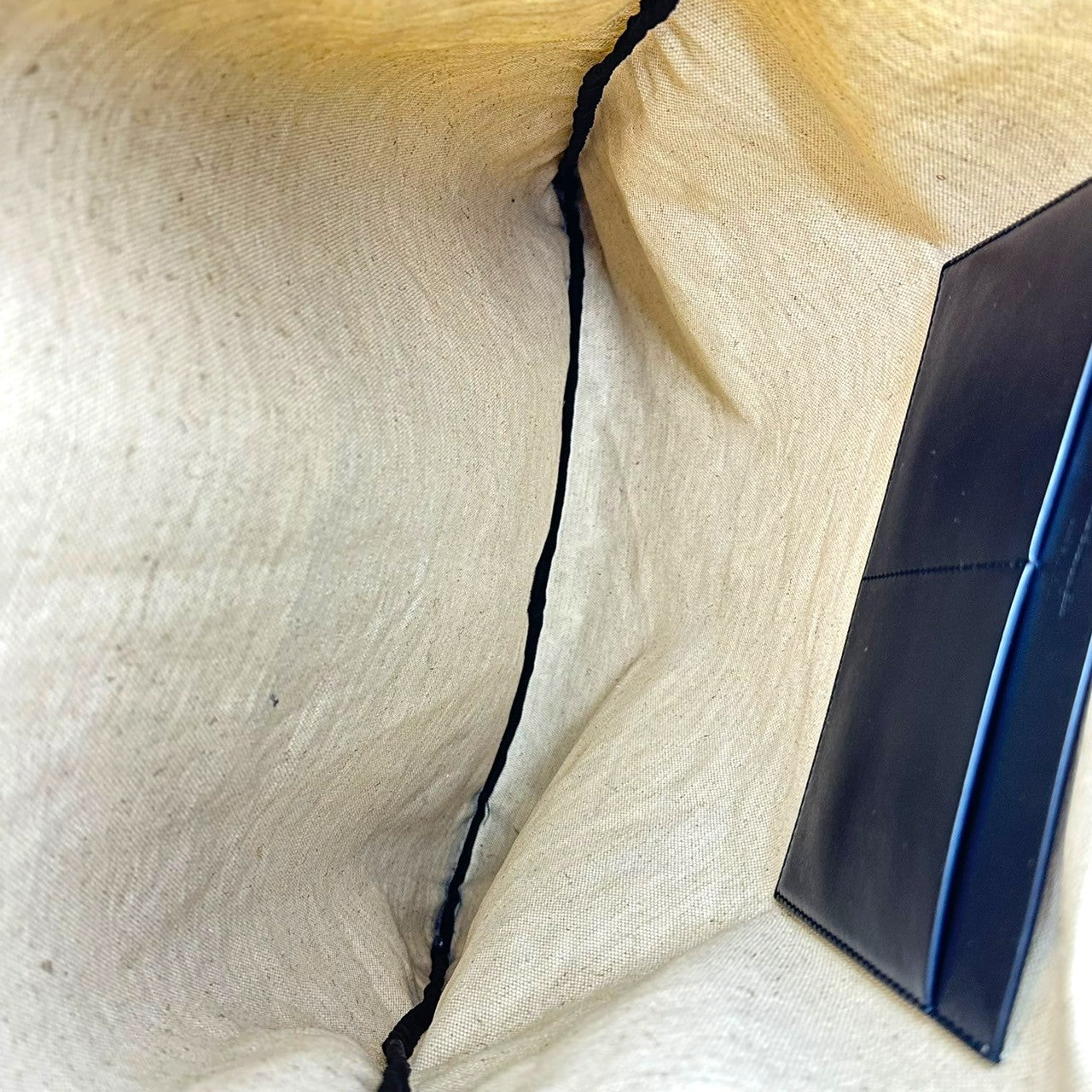 JIL SANDER(ジルサンダー) Logo flat tote bag ロゴ フラット トート バッグ レザーハンドル ナチュラル×ブラック キャンバス