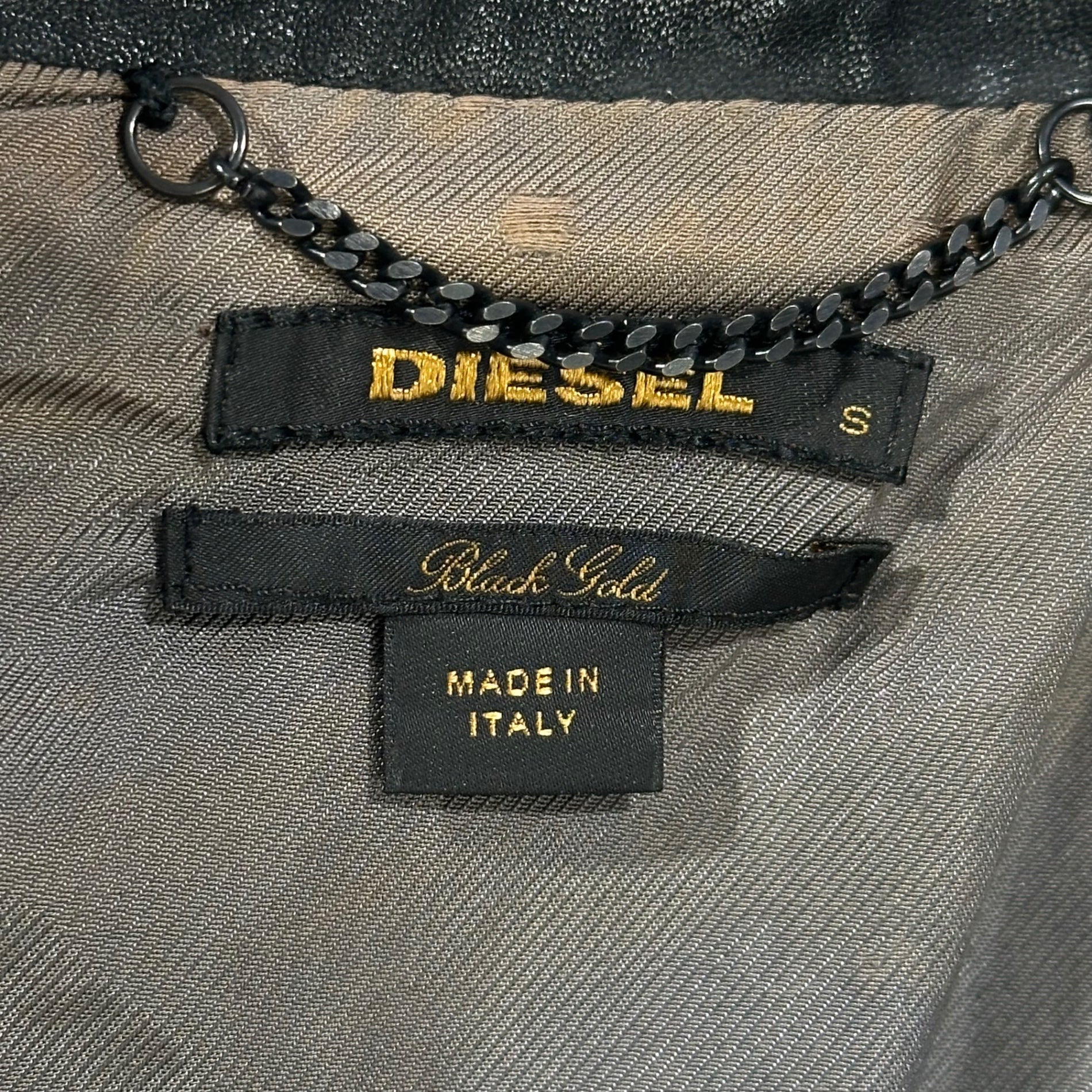 DIESEL BLACK GOLD(ディーゼルブラックゴールド) Leather-Panel 5B Melton Jacket レザー 切替 5B メルトン ジャケット S グレー×ブラック