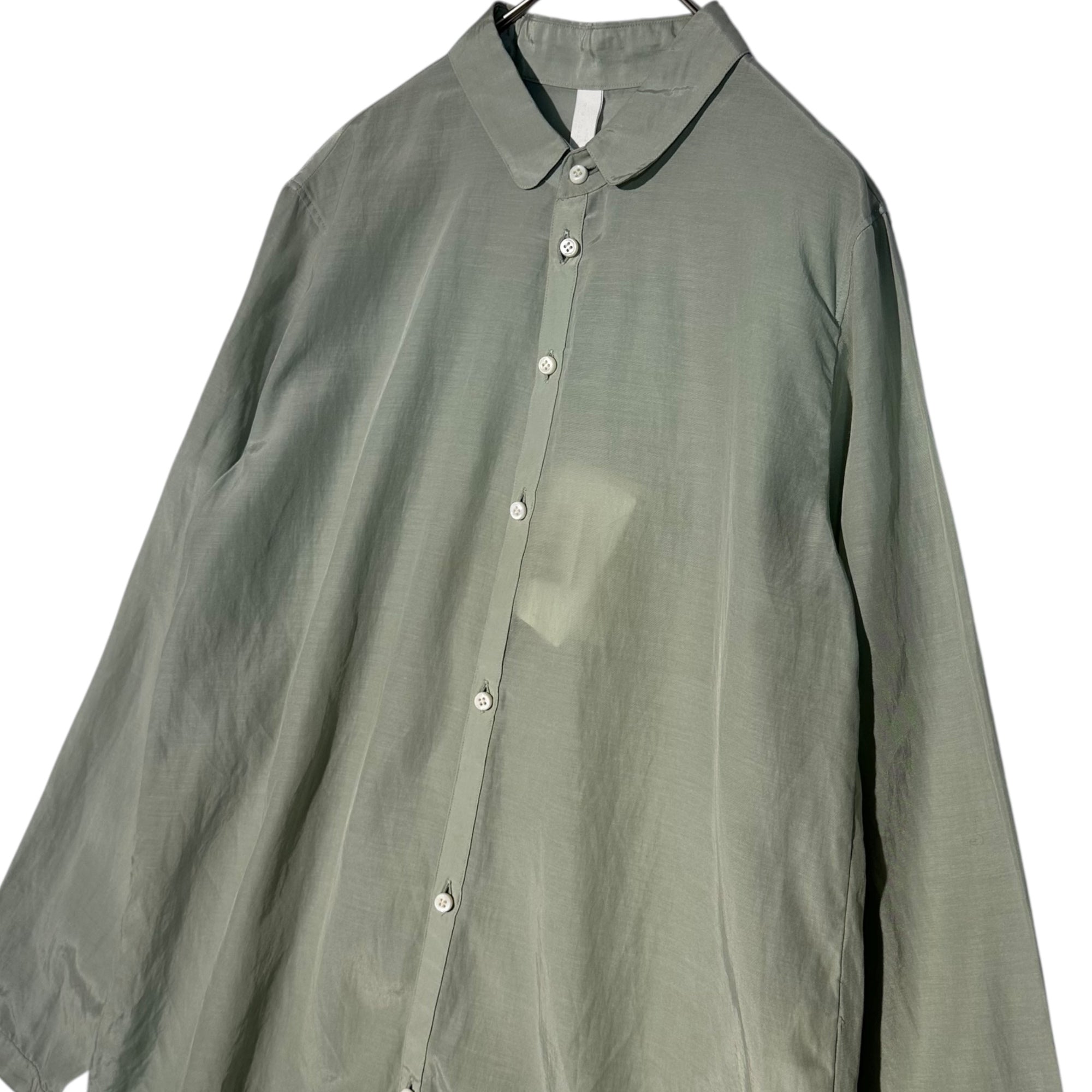 NO CONTROL AIR(ノーコントロールエアー) Cupra Cotton Long Sleeve Shirt Blouse キュプラ コットン 長袖 シャツ ブラウス S12-S61 38(M程度) ミントグリーン タグ付き