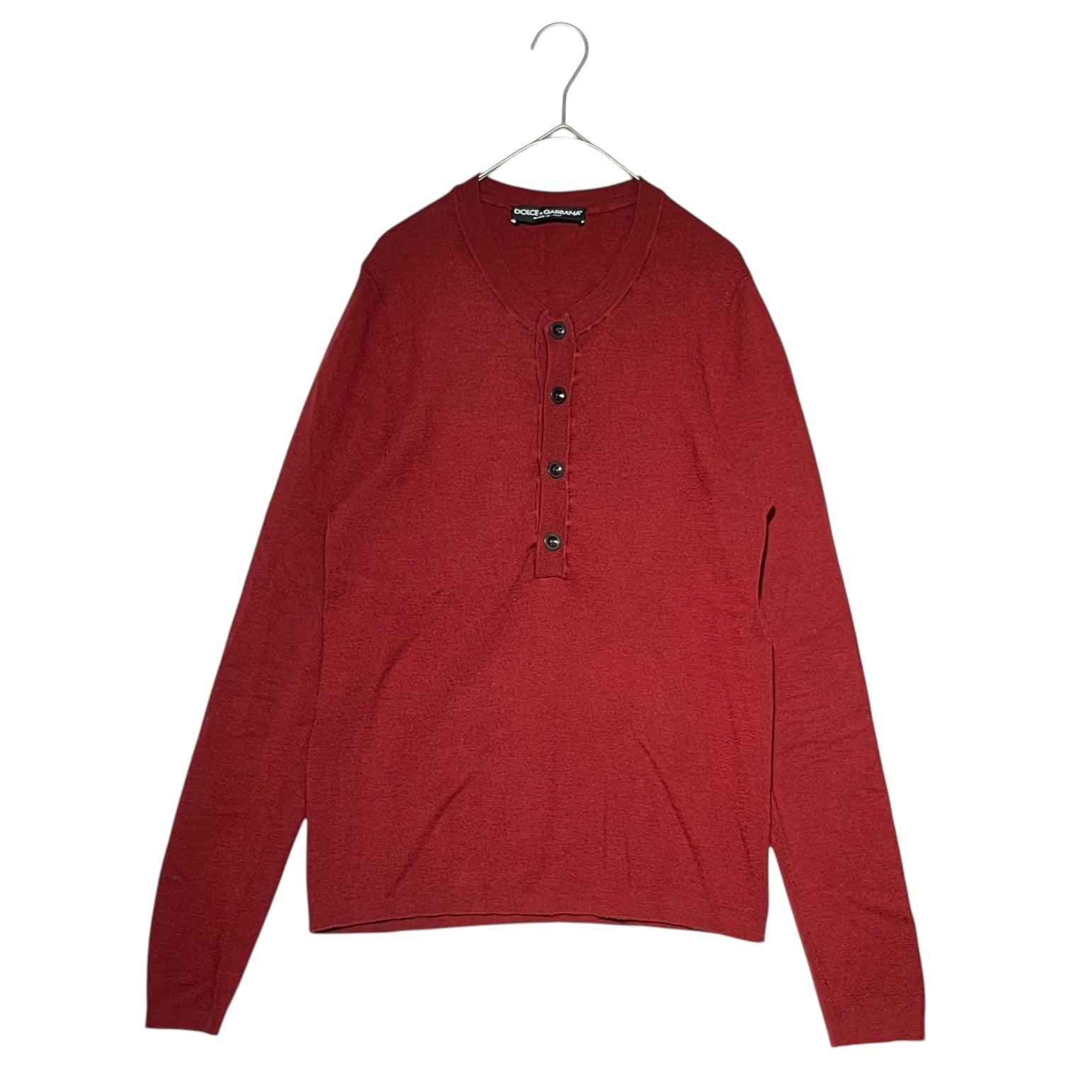 DOLCE&GABBANA(ドルチェ&ガッバーナドルガバ) henley neck knit ヘンリー ネック ニット 46(M程度) バーガンディー