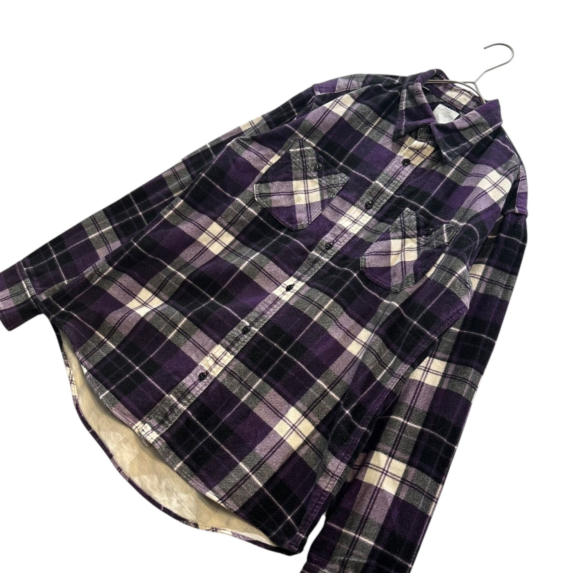 VISVIM(ビズビム/ヴィズヴィム) F.I.L. Exclusive Tartan-Print Flannel Shirt FIL 限定 タータンチェック プリント フランネル シャツ M パープル