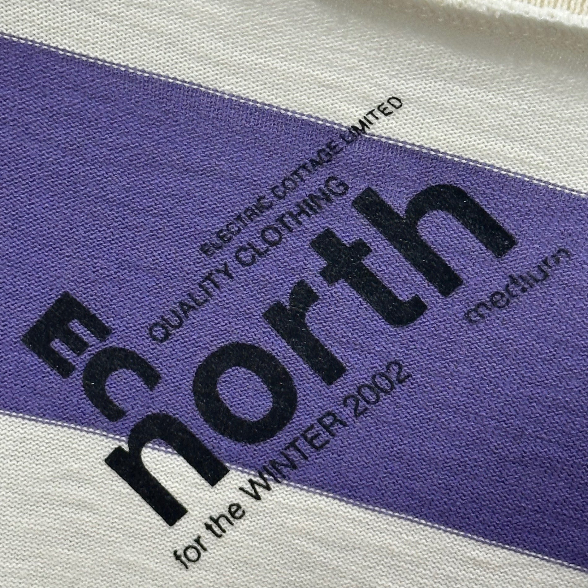 ELECTRIC COTTAGE(エレクトリックコテージ) 2002AW Striped L/S T-shirt ボーダー 長袖 Tシャツ M パープル×ホワイト 00's カットソー