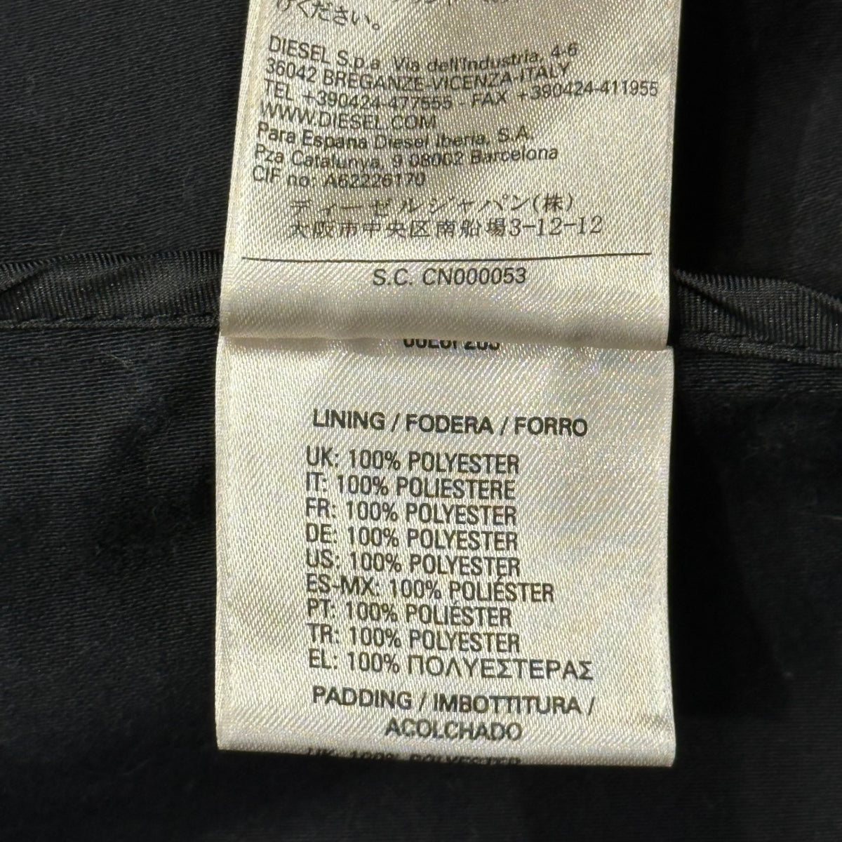 DIESEL(ディーゼル) Distressed MA-1 Docked Fishtail Parka ヴィンテージ加工 MA-1 ドッキング モッズコート 00E8F203 M ブラック×ネイビー