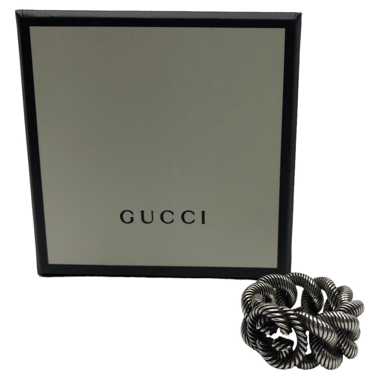 GUCCI(グッチ) Interlocking G chainring インターロッキングG チェーン リング ゴルメット Ag925/SV925 599740 J8400 0811 19 シルバー
