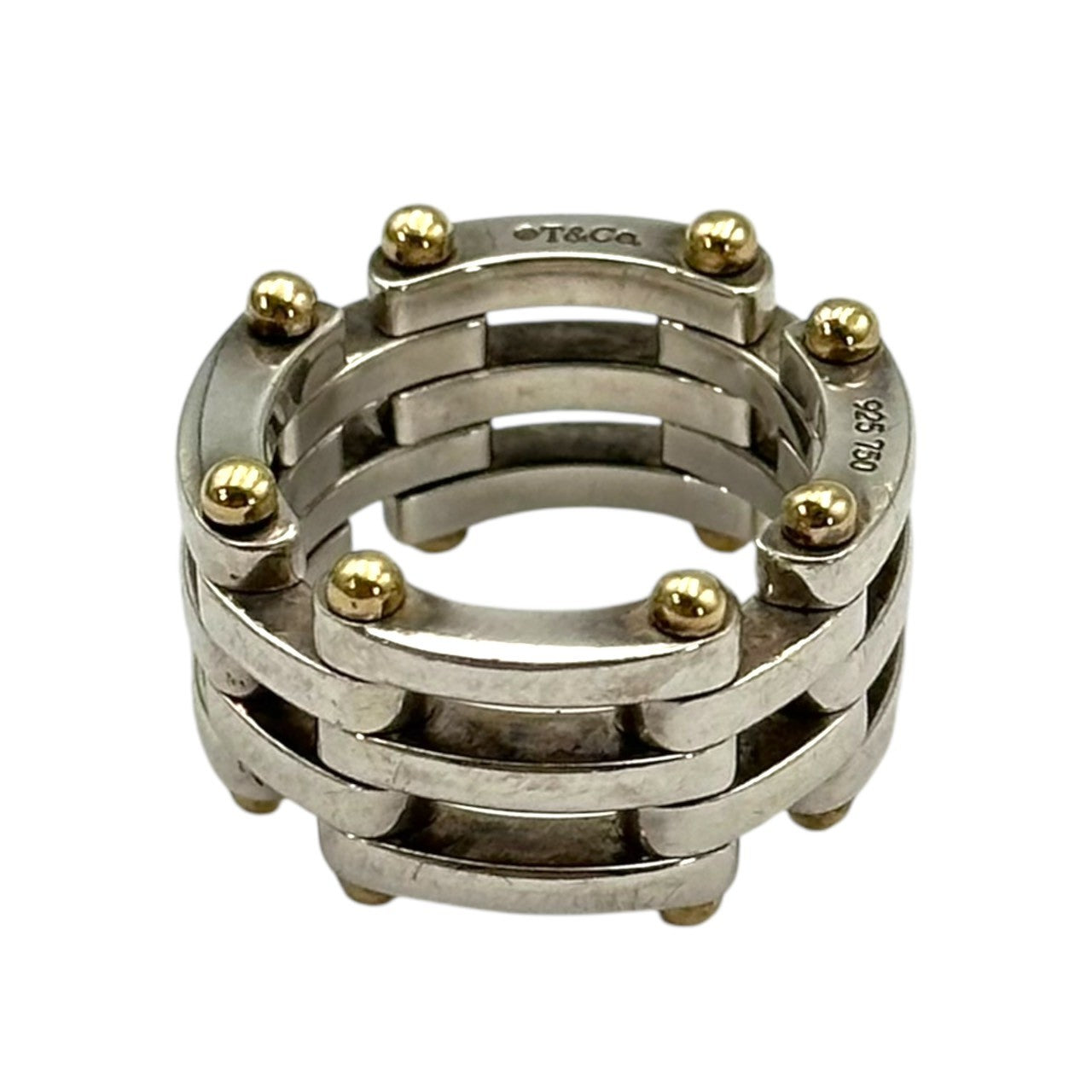 TIFFANY & CO.(ティファニー) Silver & Gold Two-Tone Gate Ring シルバー ゴールド コンビ ゲート リング 10号 シルバー×ゴールド