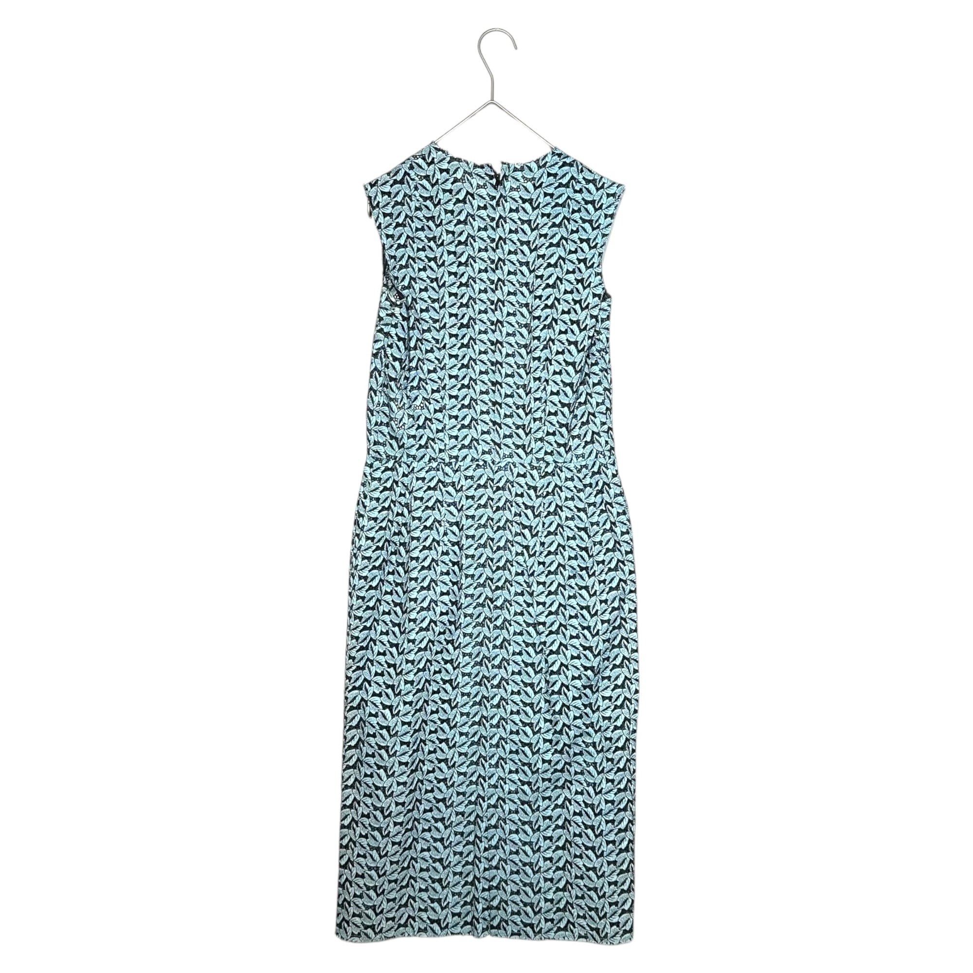 COMME des GARCONS(コムデギャルソン) 99SS Full Leaf Lace Sleeveless Dress 総 リーフ レース ノースリーブ ワンピース GO-10052M M スカイブルー×ブラック AD1998