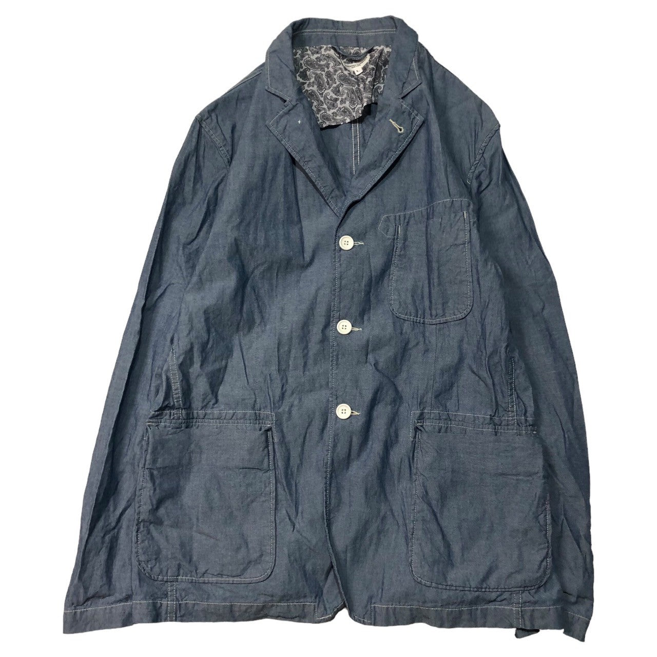 Engineered Garments(エンジニアードガーメンツ) chambray jacket シャンブレー テーラード ジャケット SIZE L  ライトインディゴ