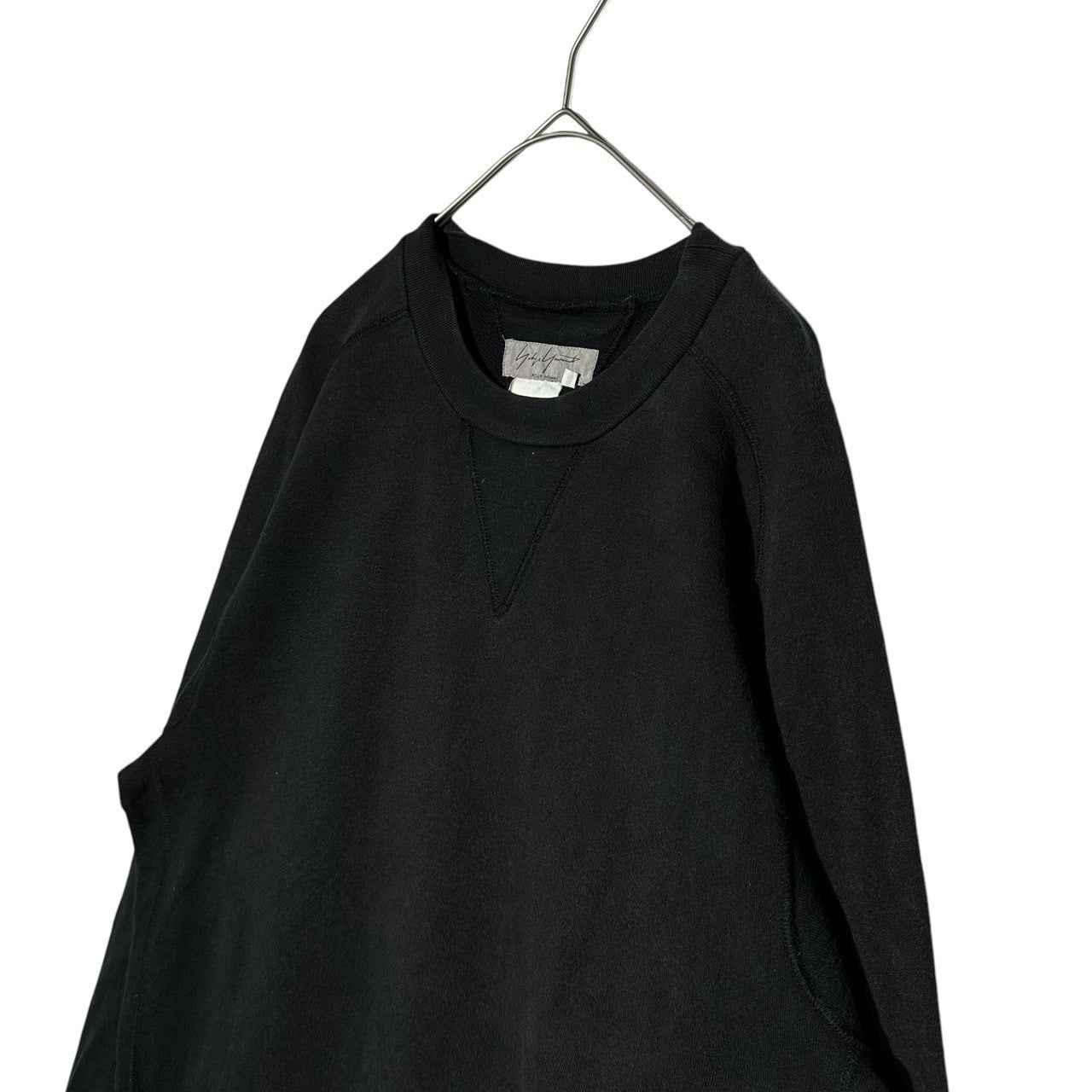 YOHJI YAMAMOTO POUR HOMME(ヨウジヤマモトプールオム) Front V Basic Crew Neck Long Sleeve Sweatshirt 前V ベーシック クルーネック 長袖 スウェット シャツ 3(L程度) ブラック