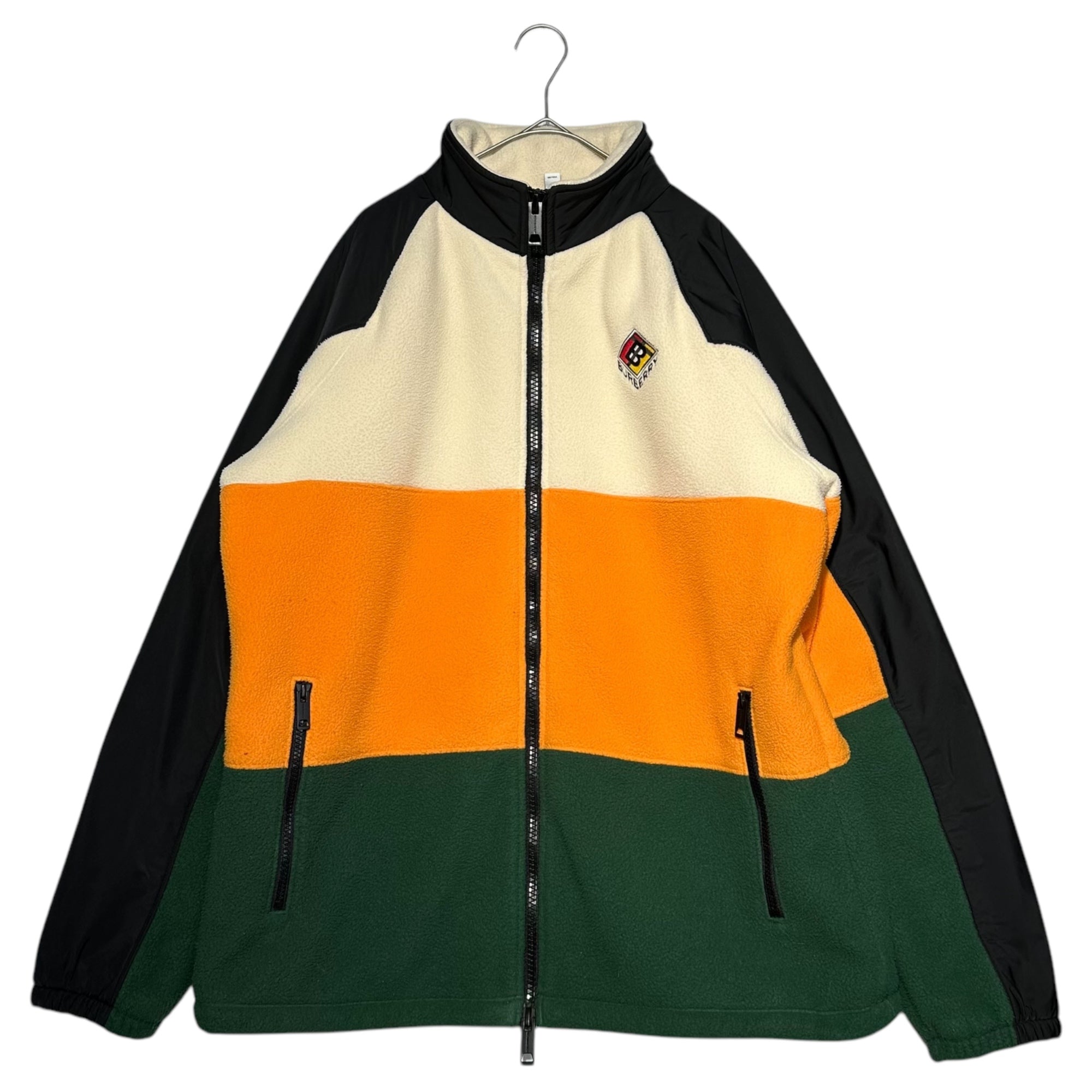 BURBERRY(バーバリー) TB Logo Color Block Fleece Zip Up Blouson TBロゴ カラー ブロック フリース ジップ アップ ブルゾン 8021874 L アイボリー×オレンジ×グリーン