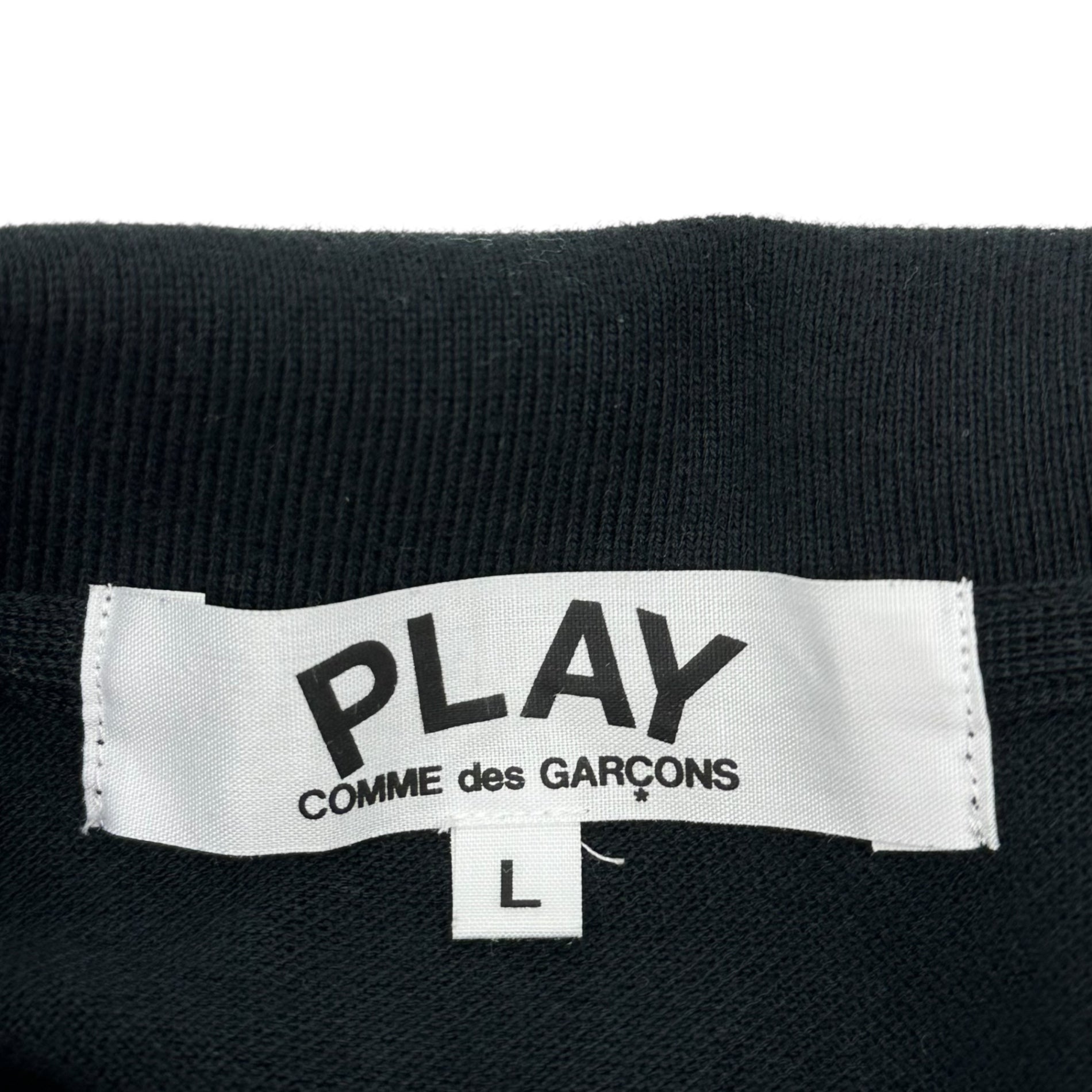 PLAY COMME des GARCONS(プレイコムデギャルソン) 14SS Heart Logo Polo Shirt ハートロゴ ポロシャツ AZ-T203 L ブラック×レッド AD2013