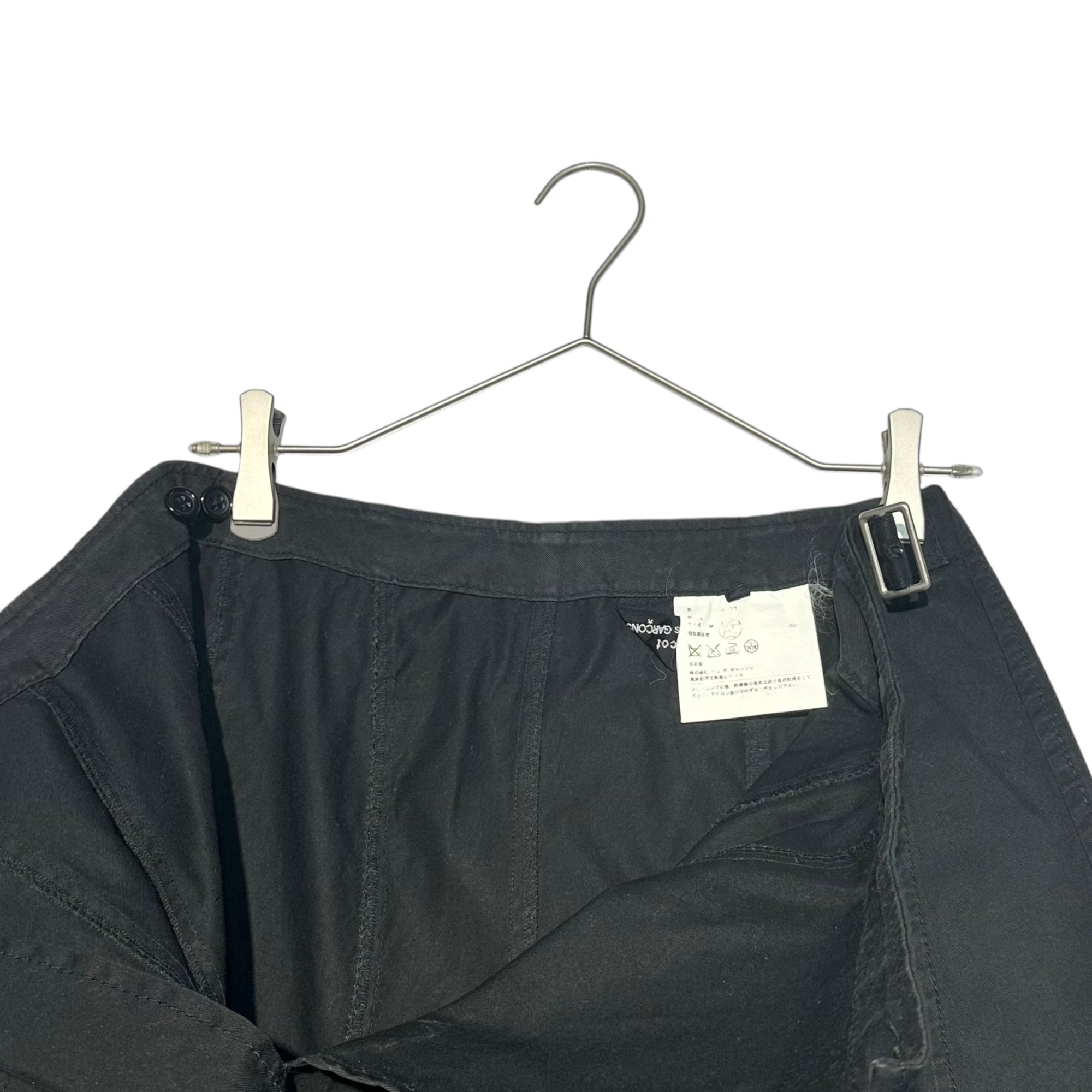 tricot COMME des GARCONS(トリココムデギャルソン) 05SS Belted cotton flared skirt ベルテッド コットン フレア スカート AD表記消え M ブラック